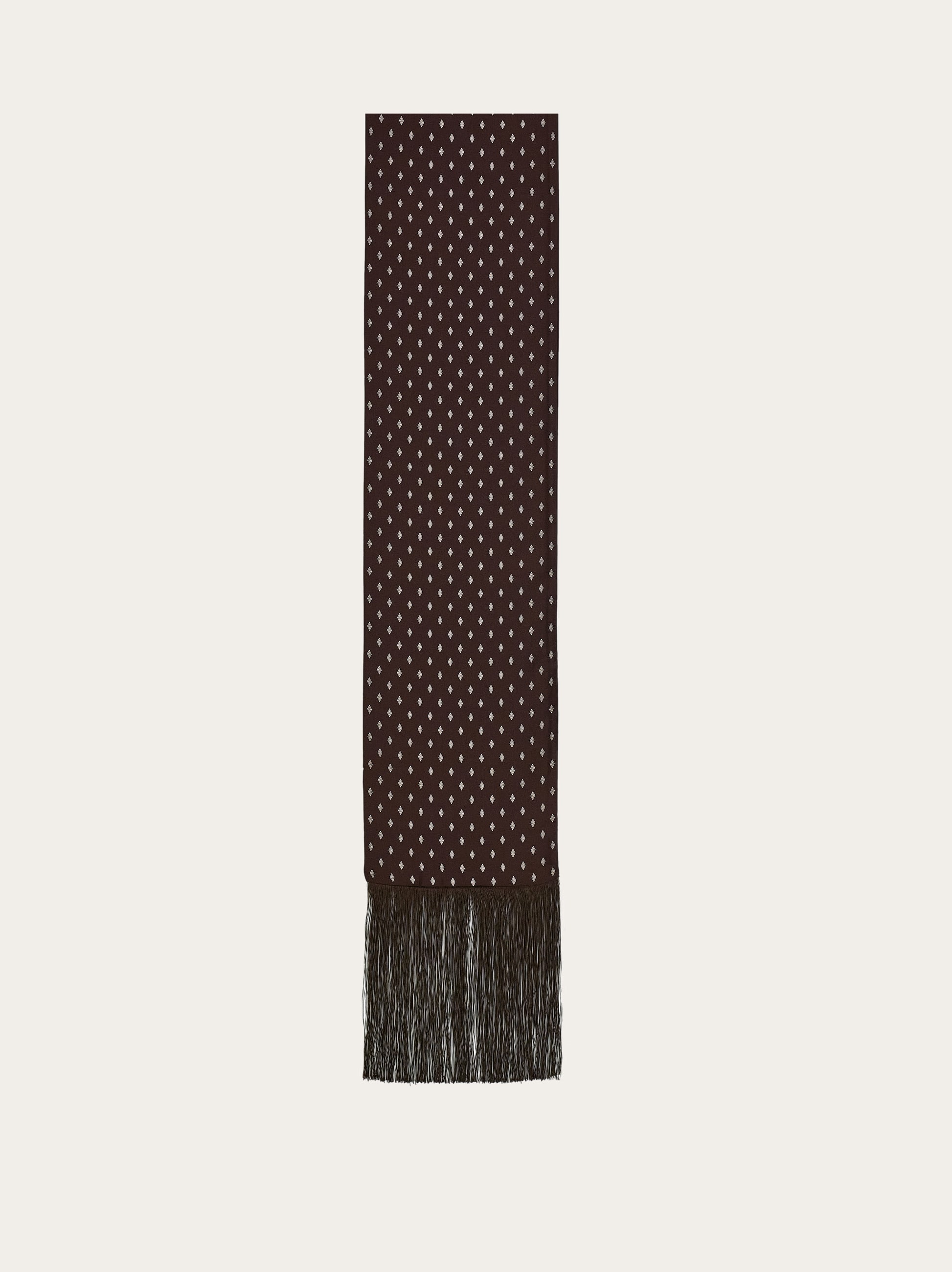  Ferragamo Herren Seidenschal Mit Mikro-gancini-print Grau 
