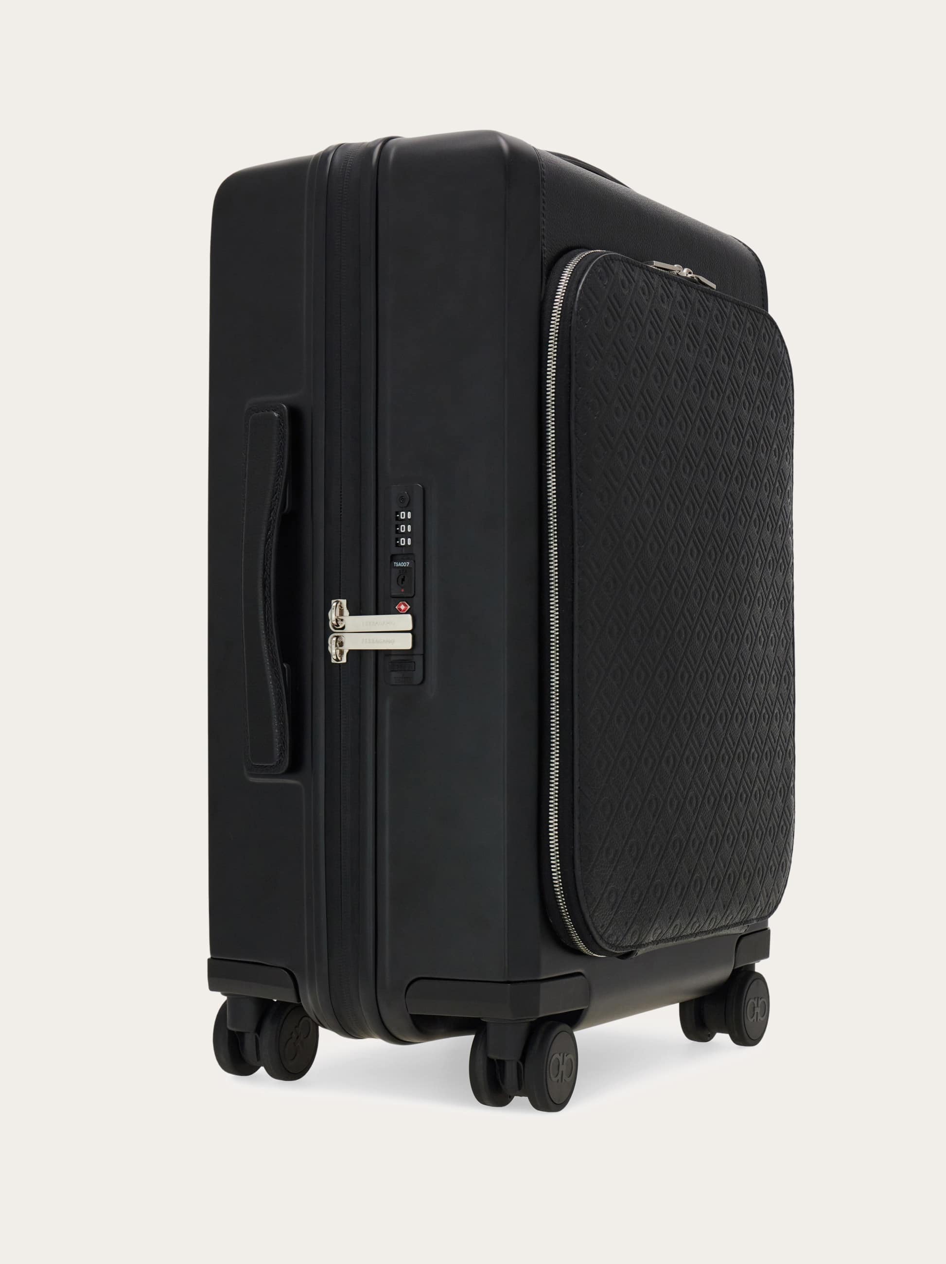  Ferragamo Herren Trolley Mit Ferragamo Monogram Prägung Schwarz 