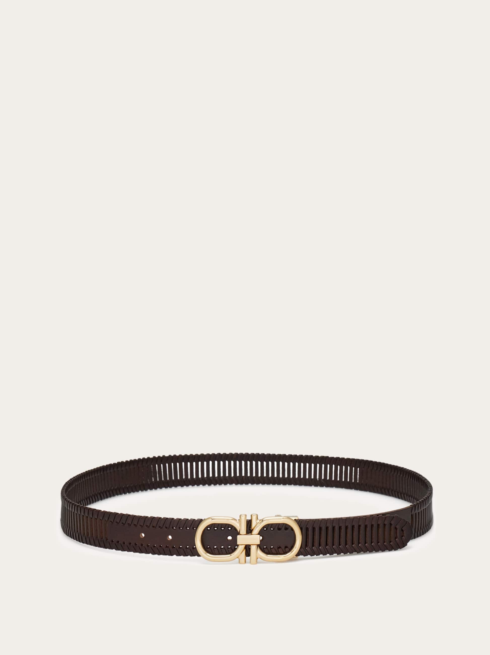  Ferragamo Herren Verstellbarer Gancini-gürtel Braun 