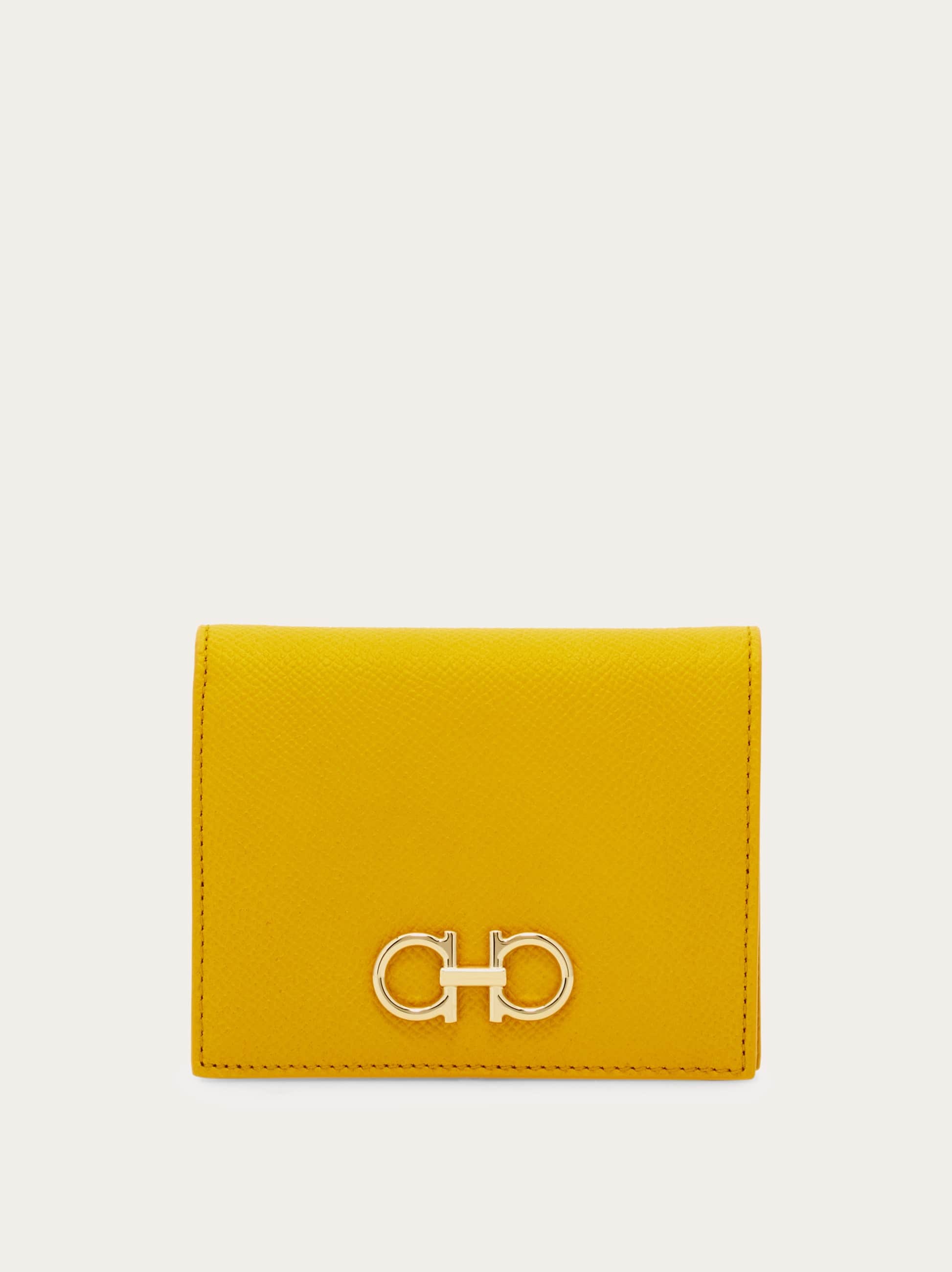Ferragamo Donna Portafoglio compatto Gancini Giallo