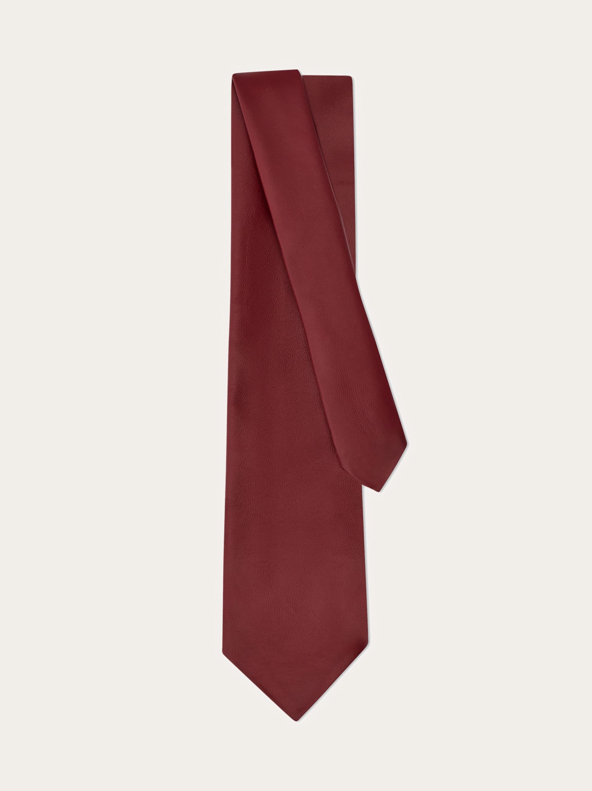  Ferragamo Men Nappa Leather Tie Red 