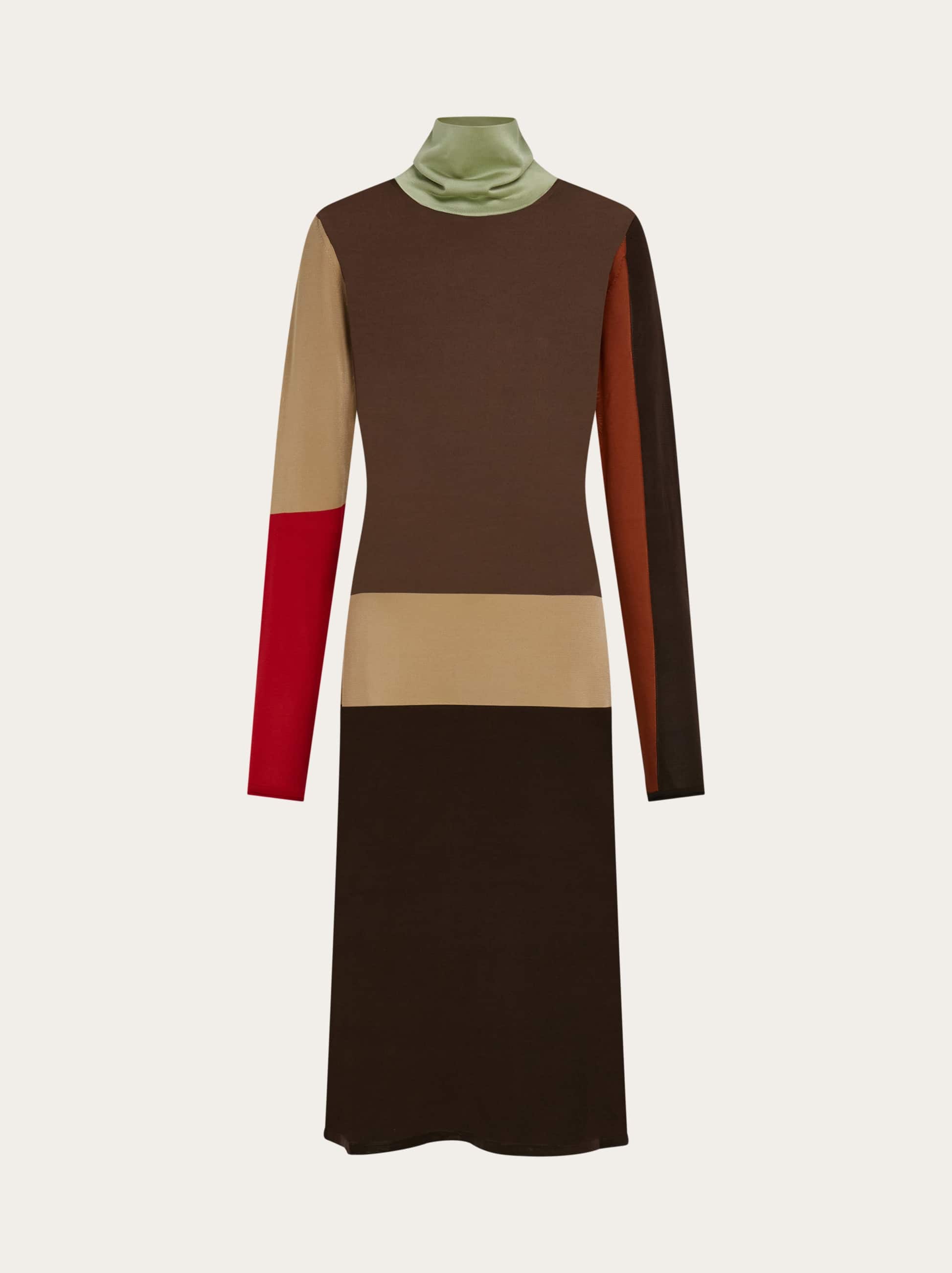 Ferragamo Donna Abito color block Beige