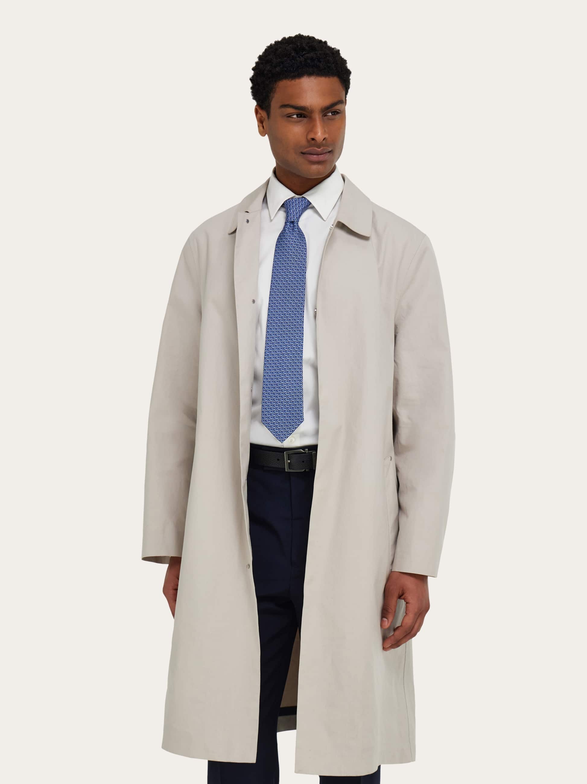  Ferragamo Herren Seidenkrawatte Mit Gancini-kreis-print Blau 