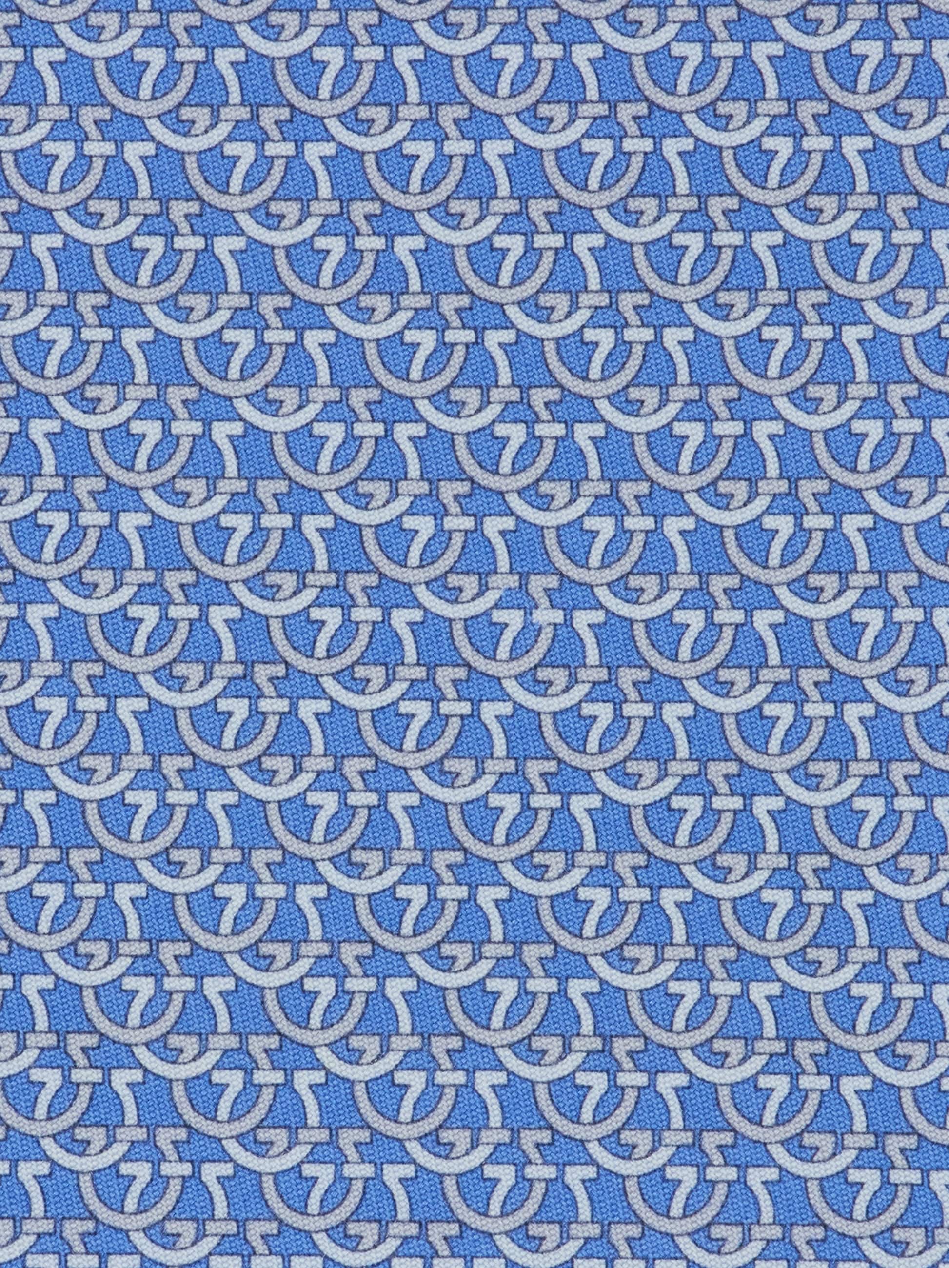  Ferragamo Herren Seidenkrawatte Mit Gancini-kreis-print Blau 