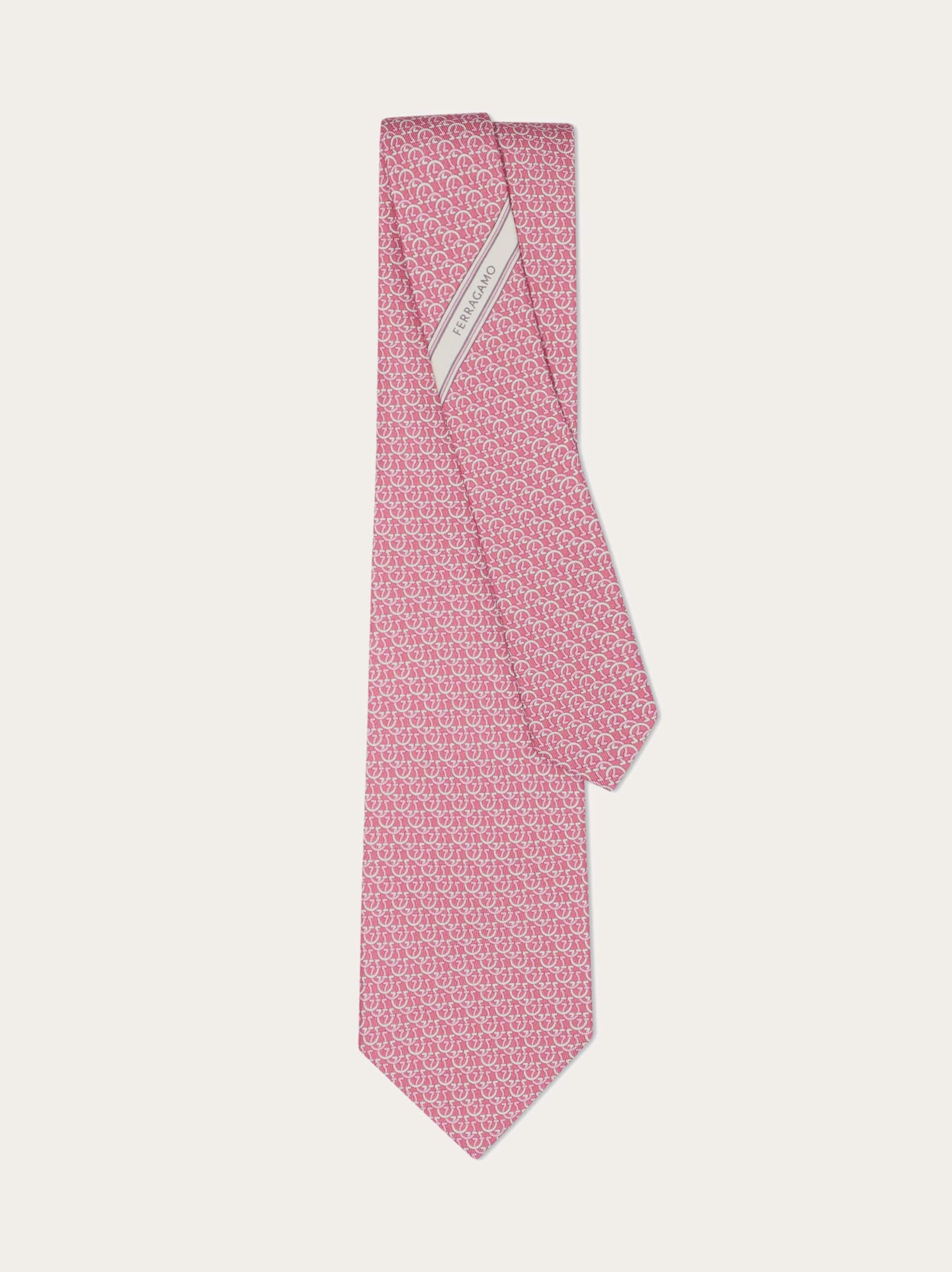 Ferragamo Herren Seidenkrawatte Mit Gancini-kreis-print Rosa 