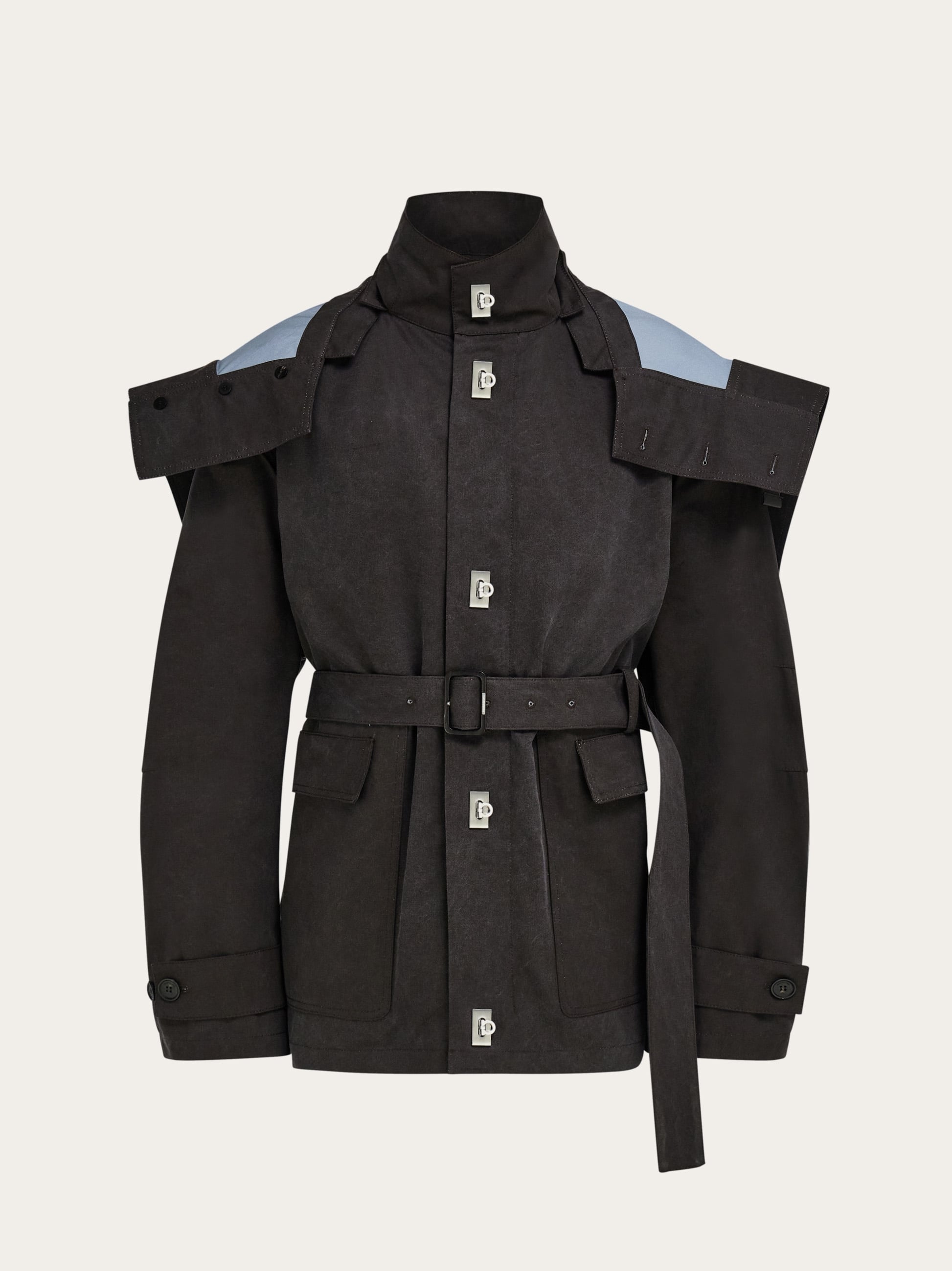 Ferragamo Men Cropped parka with hood Brown