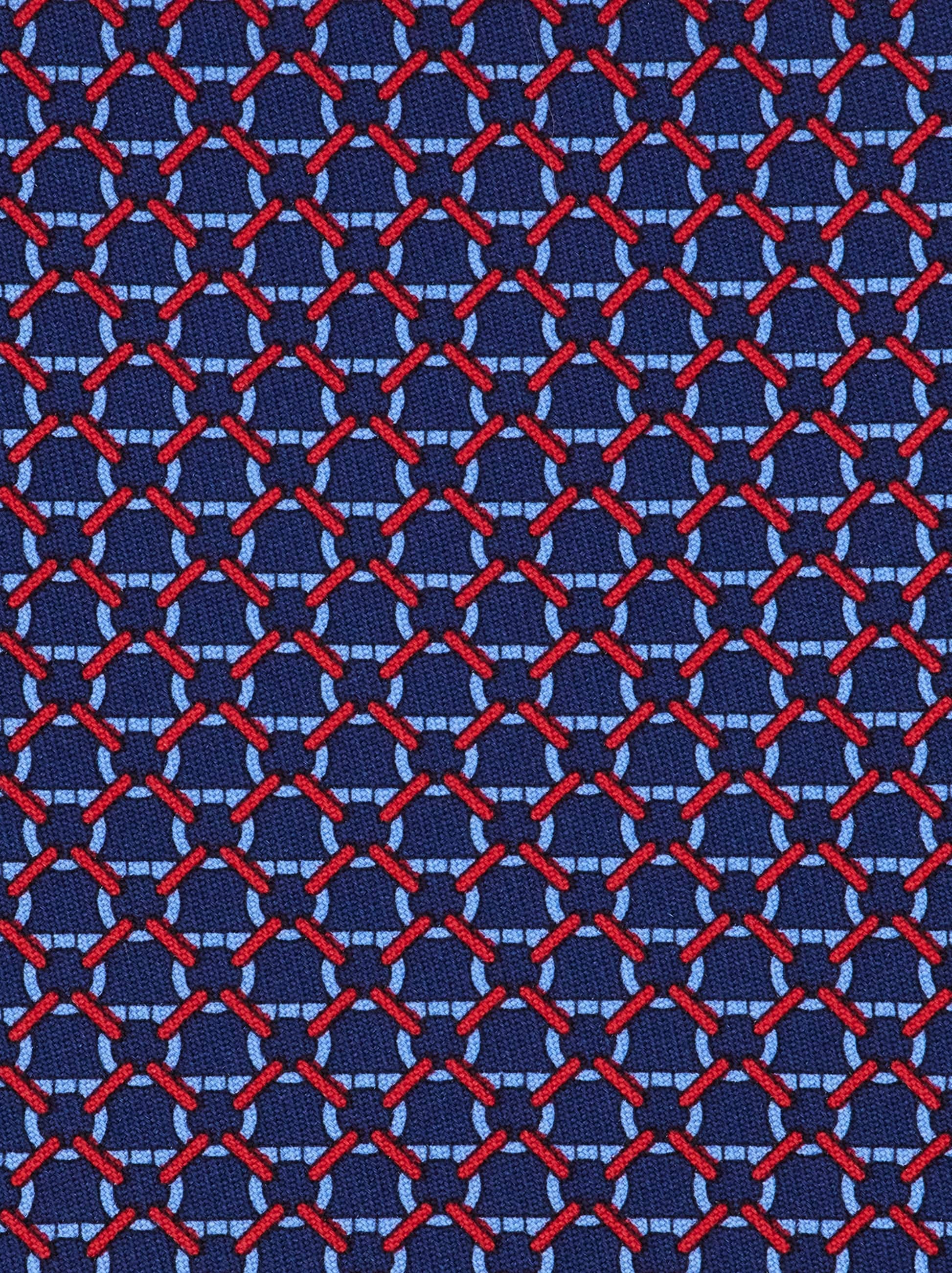  Ferragamo Herren Link Print Silk Tie Blau 
