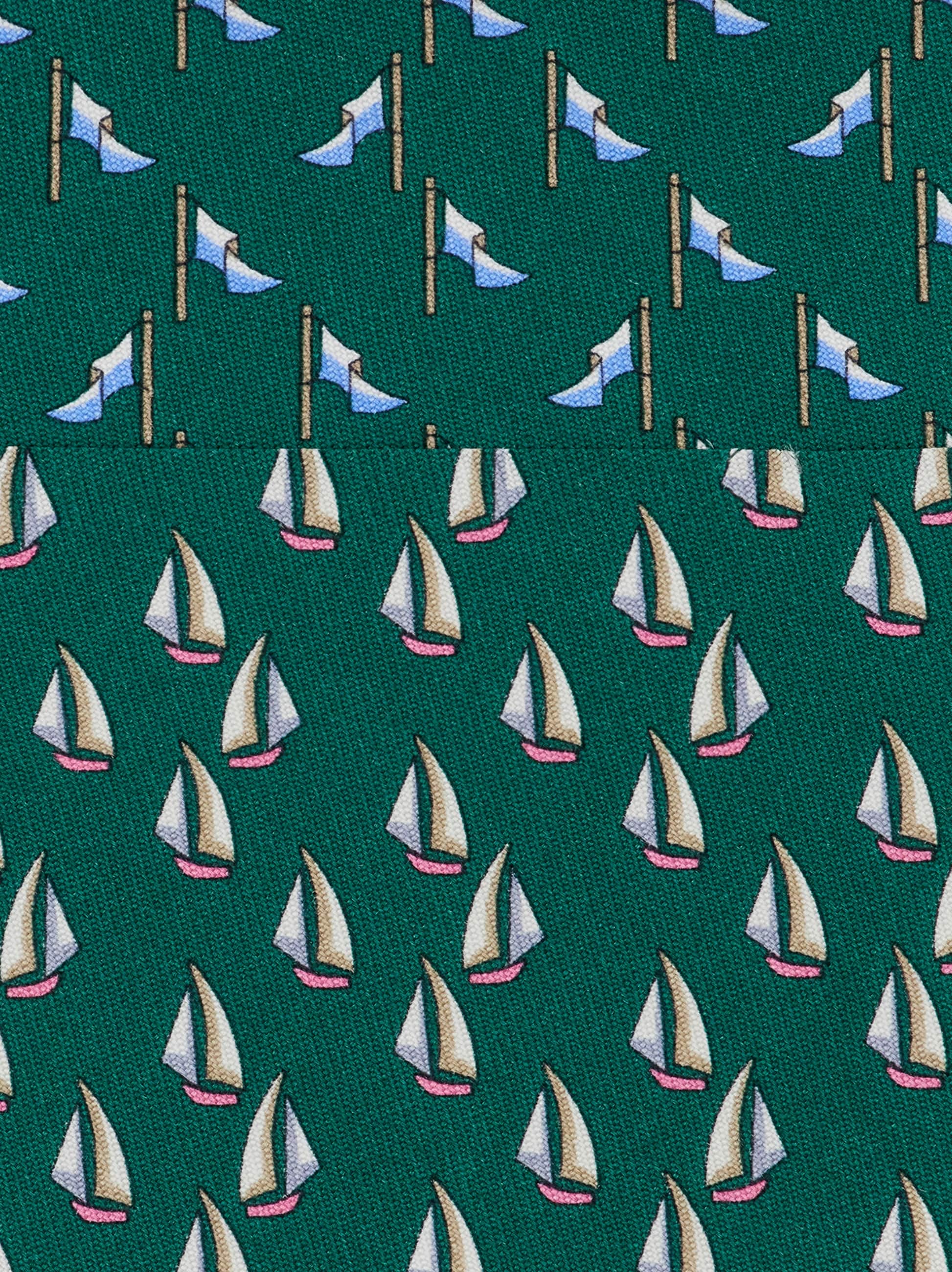  Ferragamo Herren Seidenkrawatte Mit Maritim-print Grün 