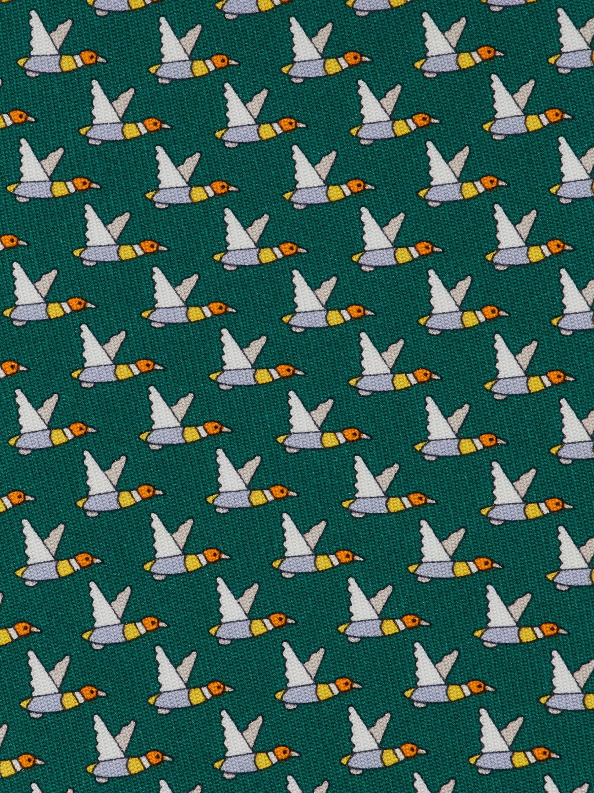  Ferragamo Herren Seidenkrawatte Mit Stockenten-print Grün 