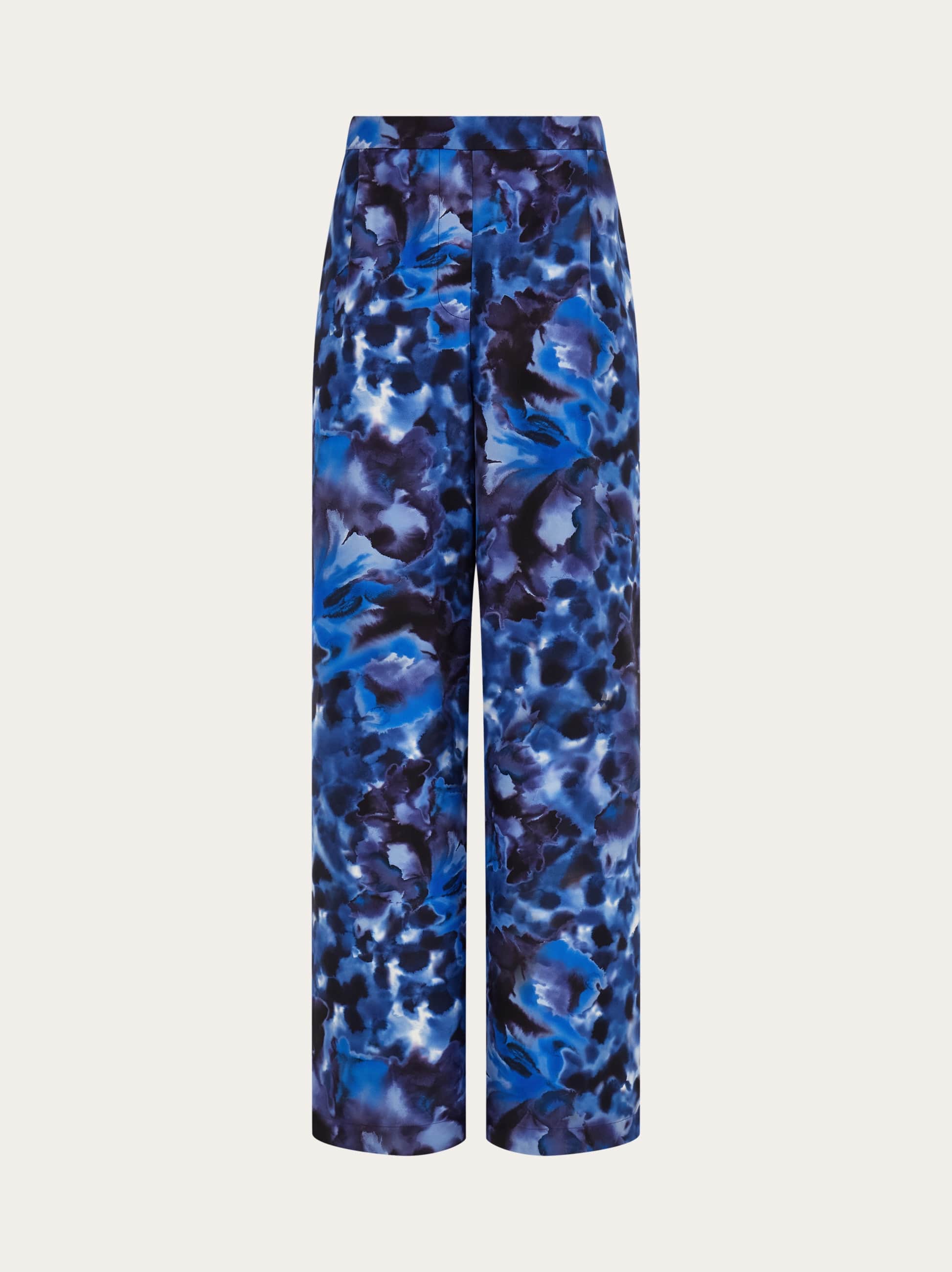 Ferragamo Donna Pantaloni fluidi in seta Blu