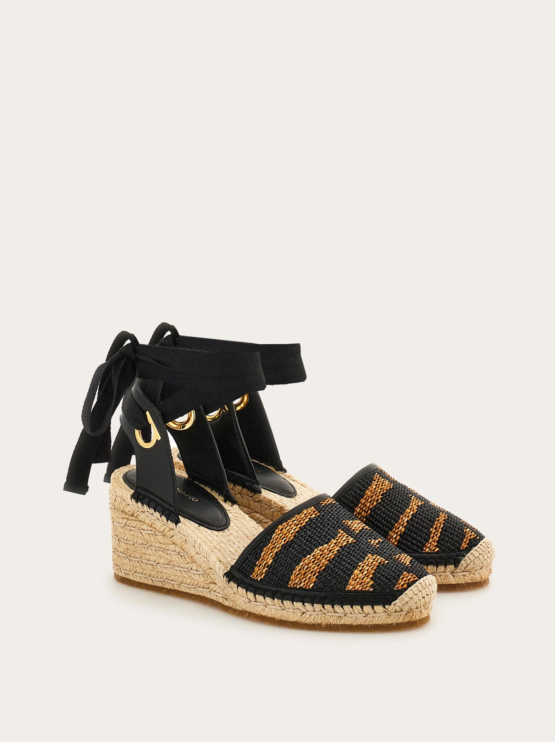 Ferragamo Damen Espadrilles Schwarz Größe 36.5 