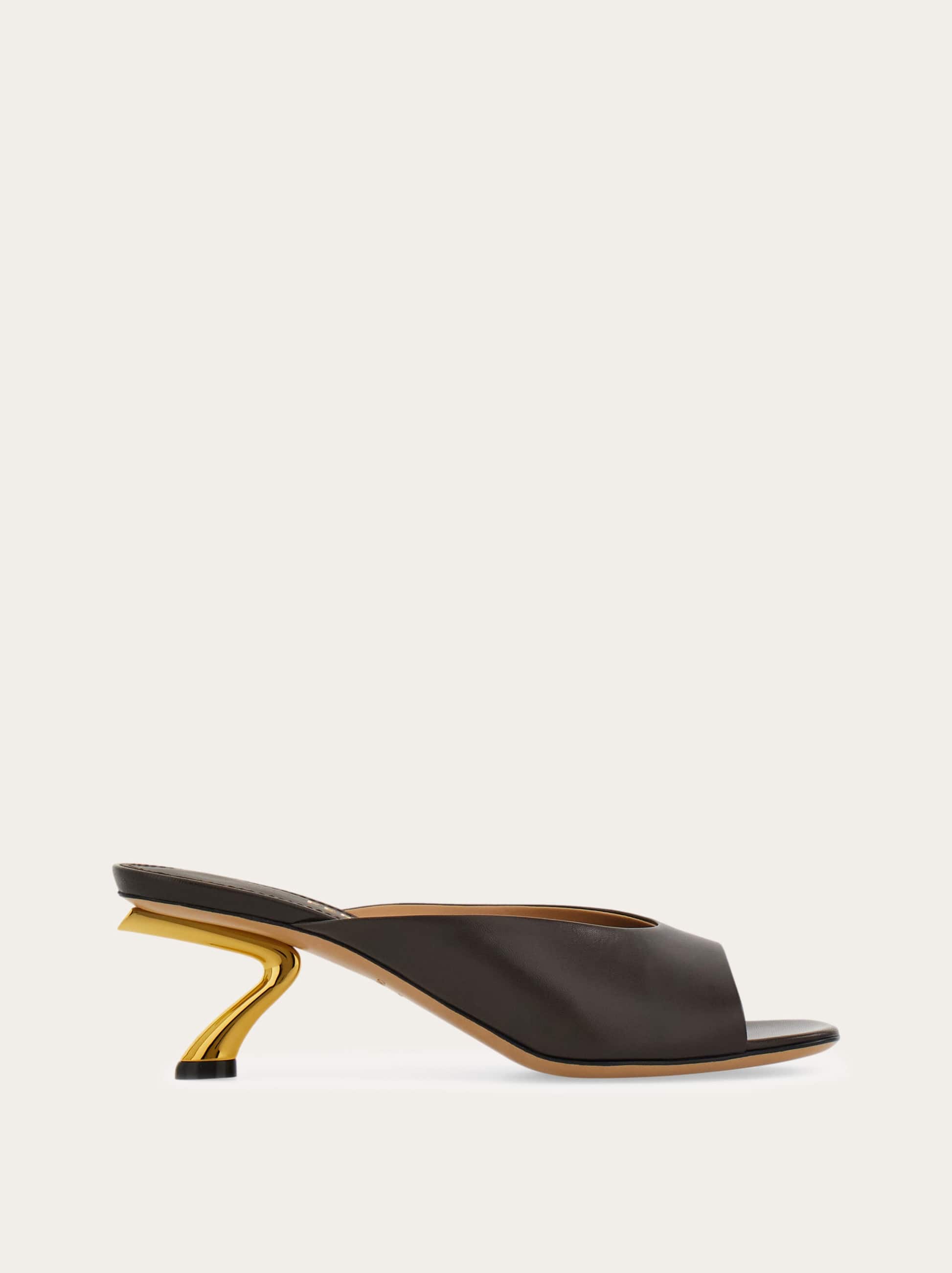 Ferragamo S-shaped Heel Slide In Brown