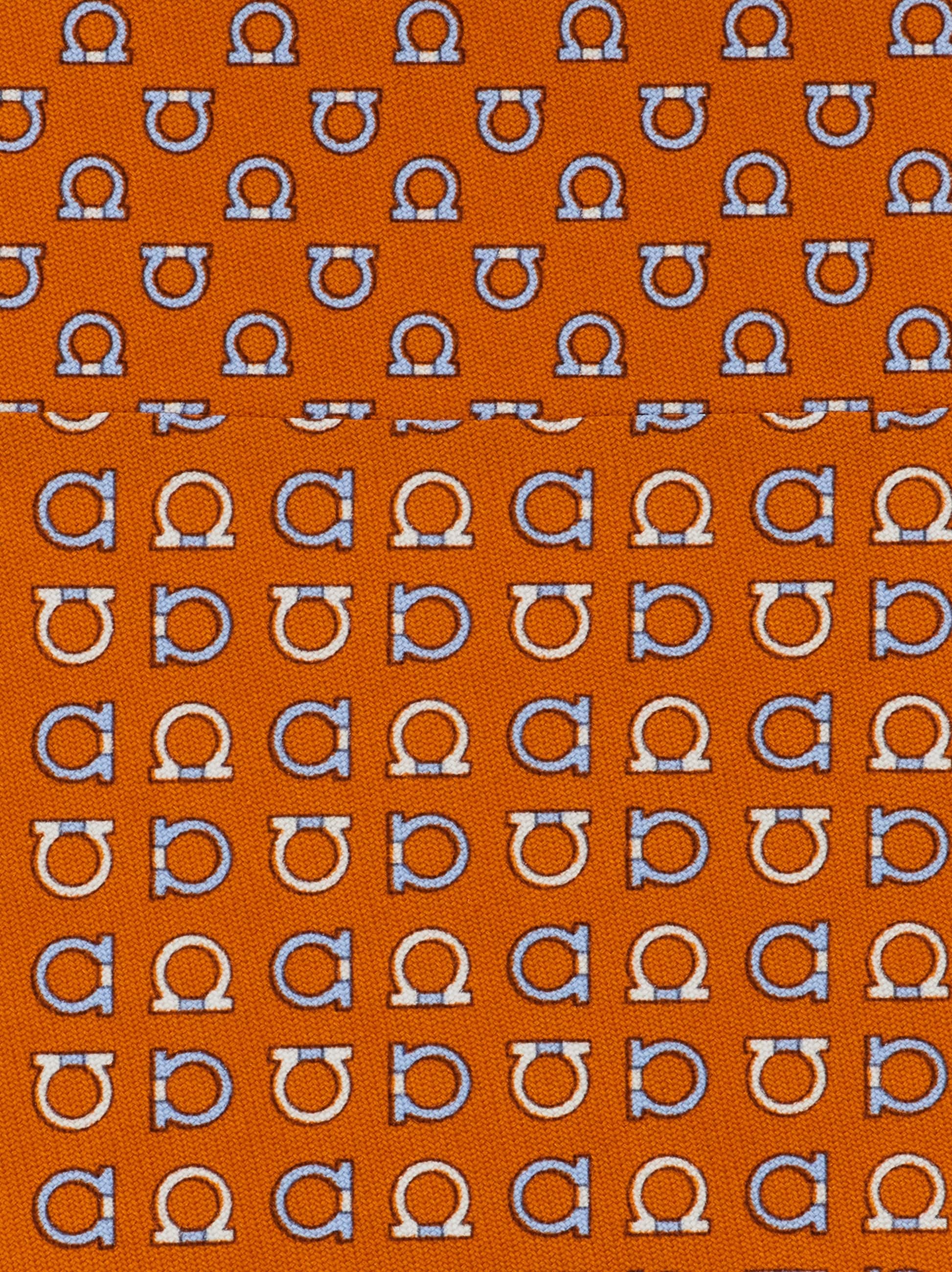  Ferragamo Herren Seidenkrawatte Mit Gancini-print Orange 