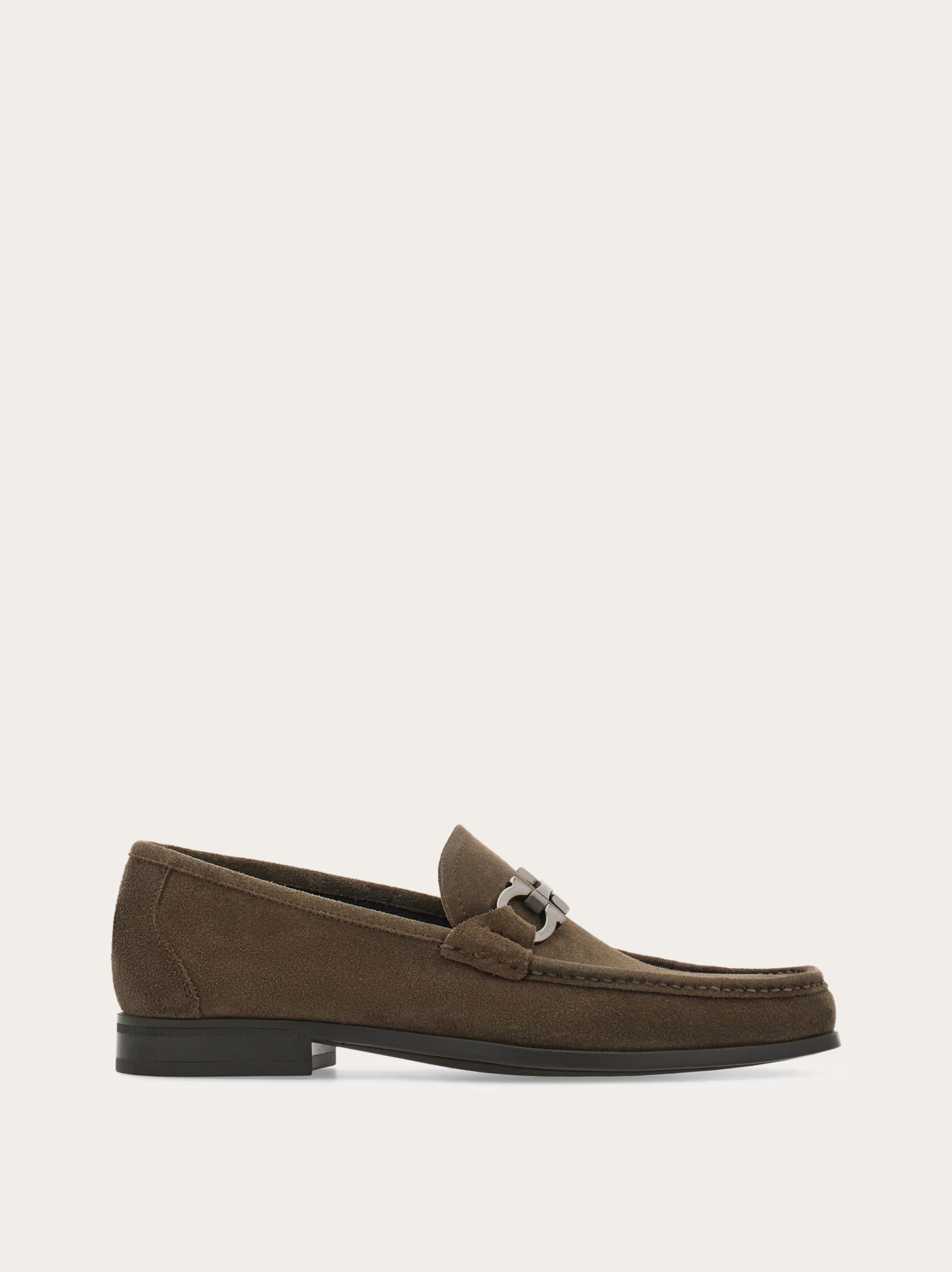 Ferragamo Uomo Mocassino ornamento Gancini Grigio Taglia 42