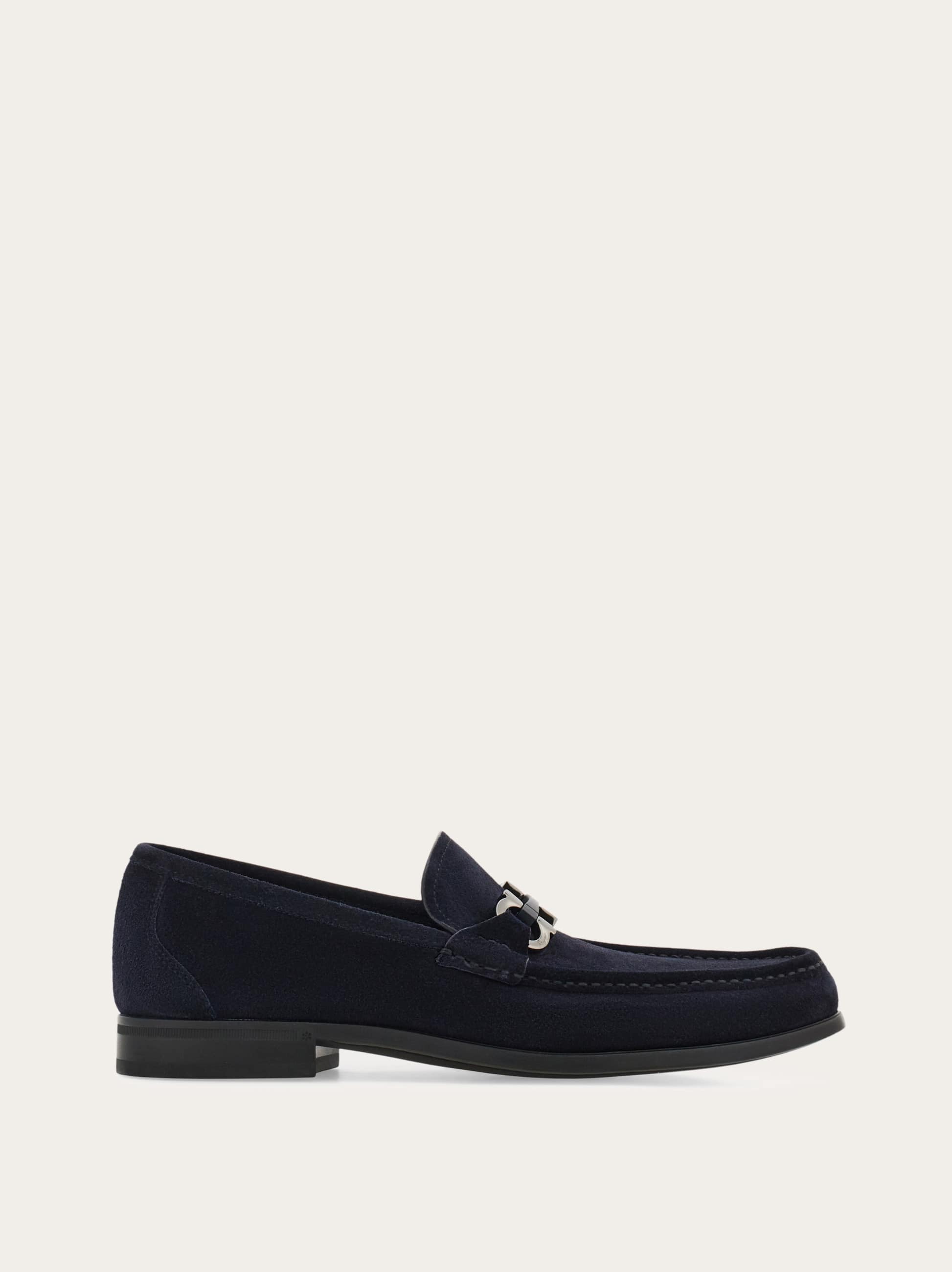 Ferragamo Men Gancini ornament moccasin Blue Size 7