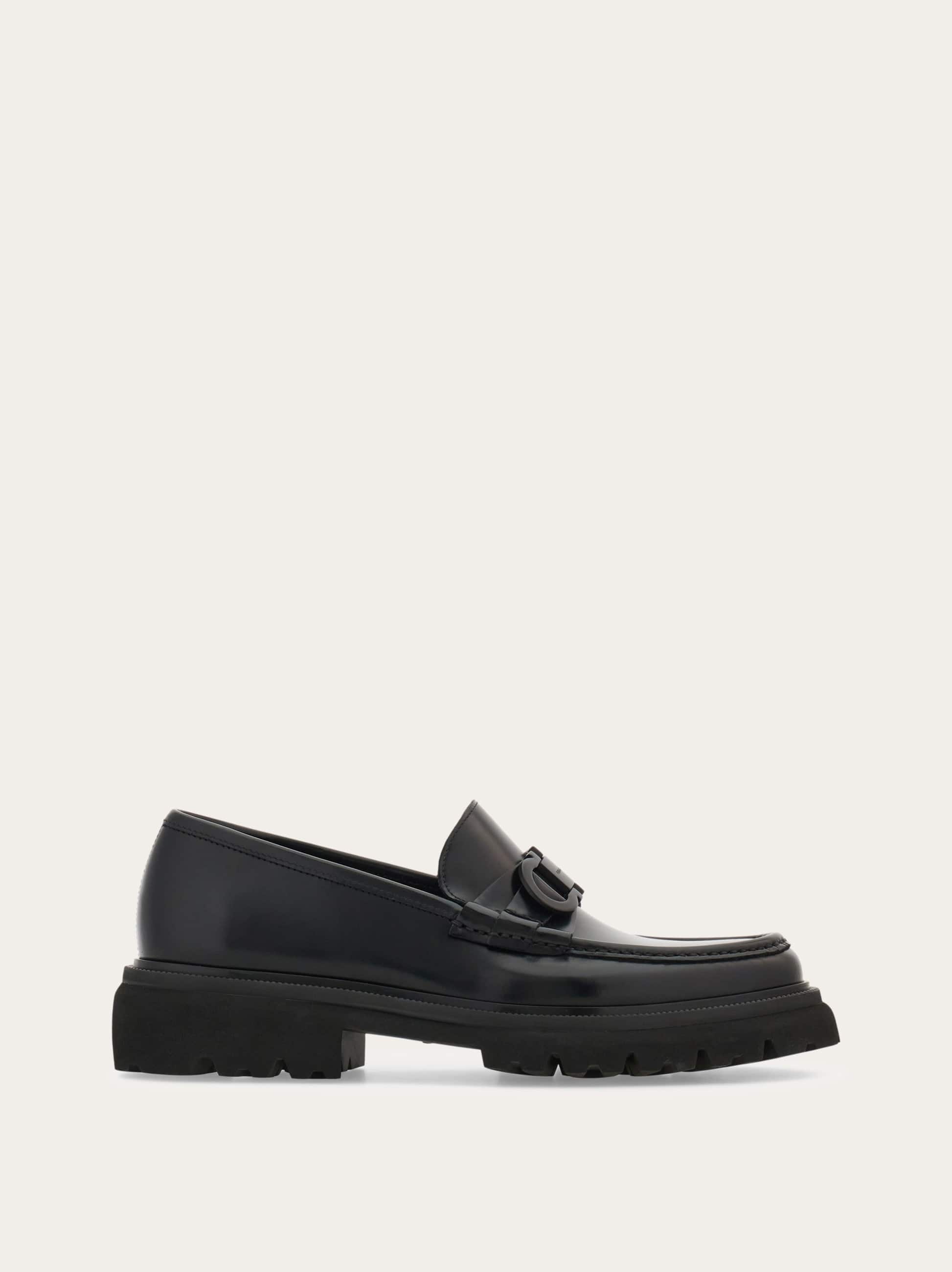 Ferragamo Men's Black Gancini Ornat Moccasin Size 7.5