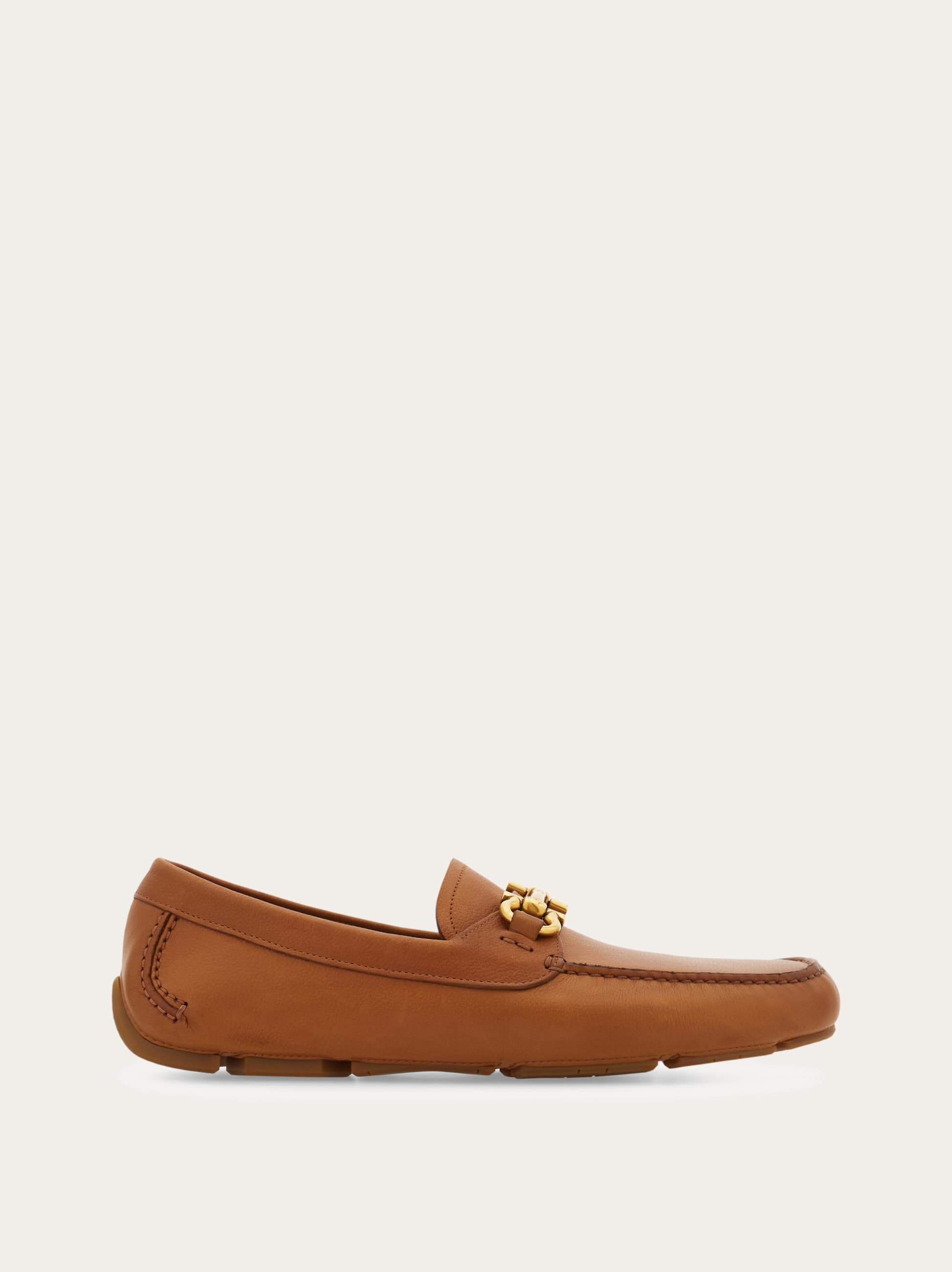 Ferragamo Men Gancini ornament driver Brown Size 7