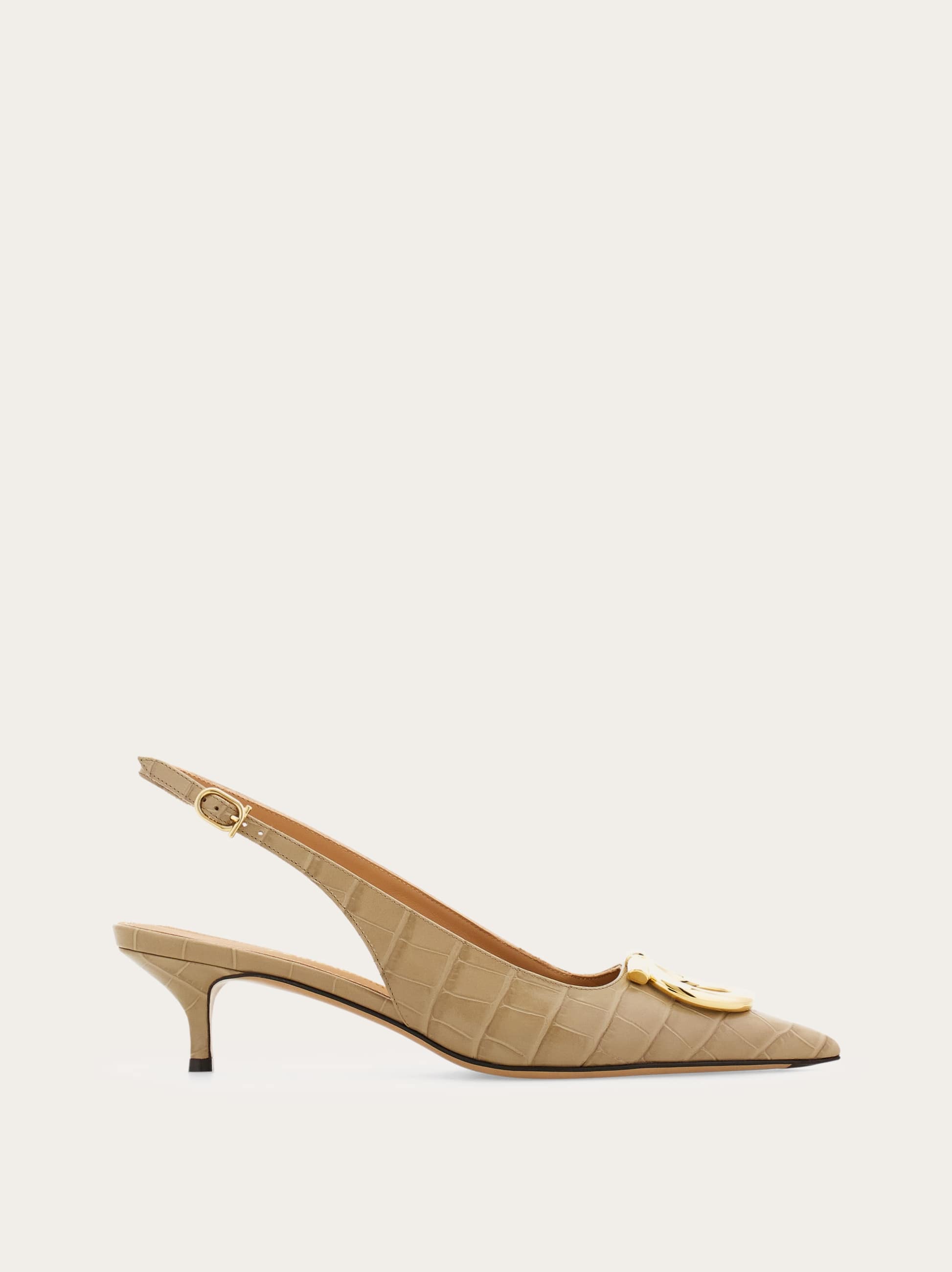 Ferragamo Donna Slingback maxi Gancini Beige Taglia 36