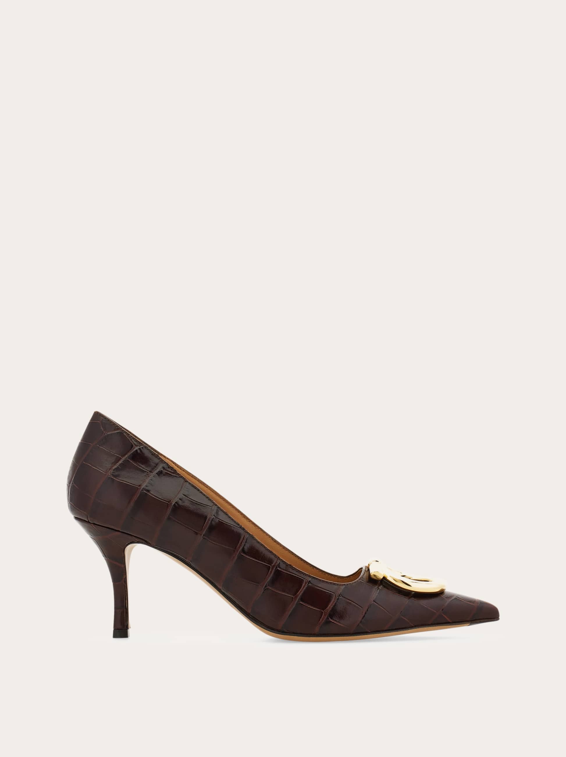 Ferragamo Donna Décolleté maxi Gancini Marrone Taglia 35