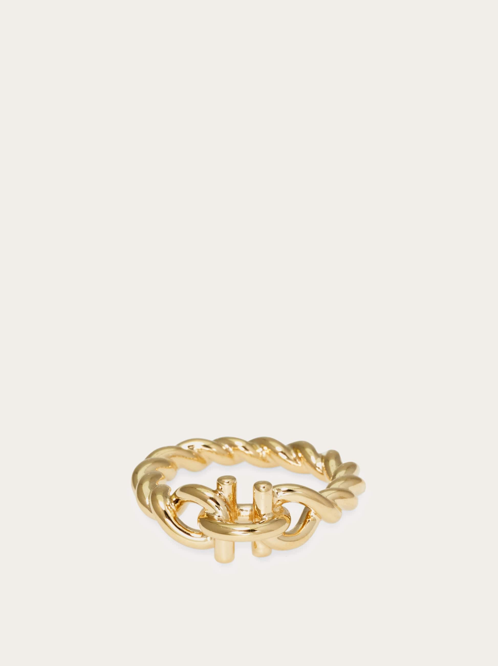  Ferragamo Damen Gancini Ring Torchon (54 Mm) Gold 