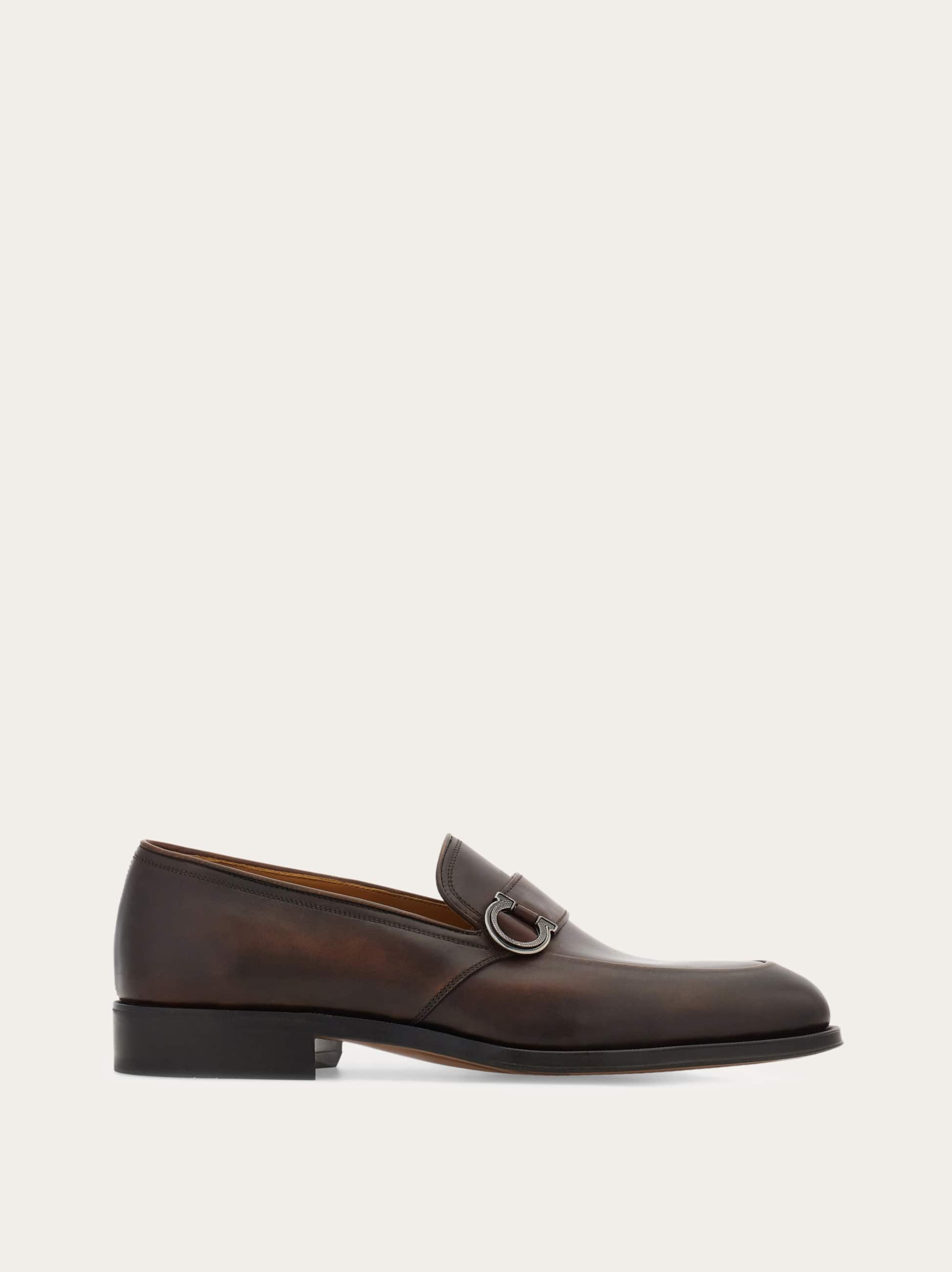 Ferragamo Men Gancini ornament moccasin Brown Size 7.5