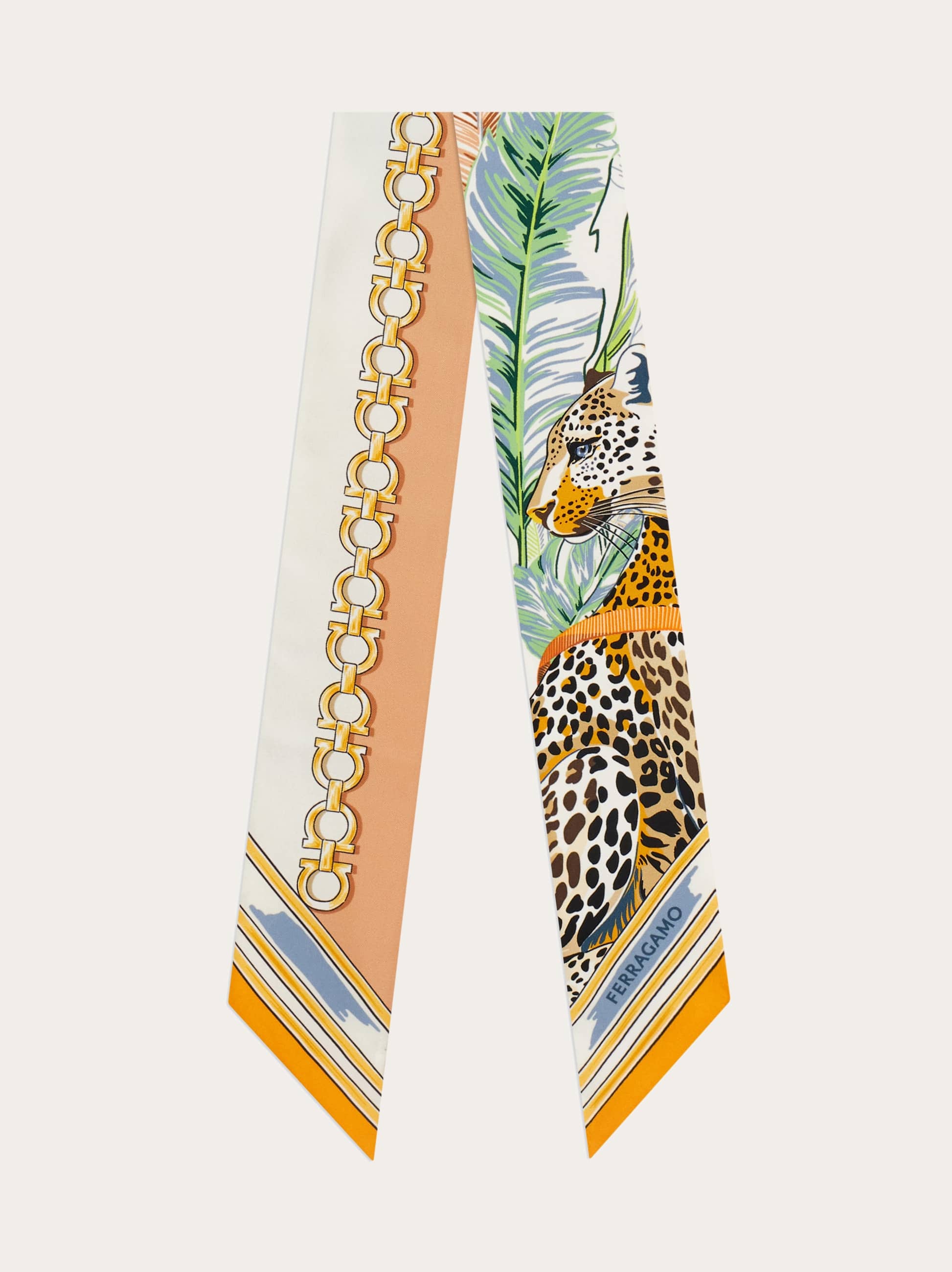 Ferragamo Women's Orange Felini Print Silk Mini Bandeau