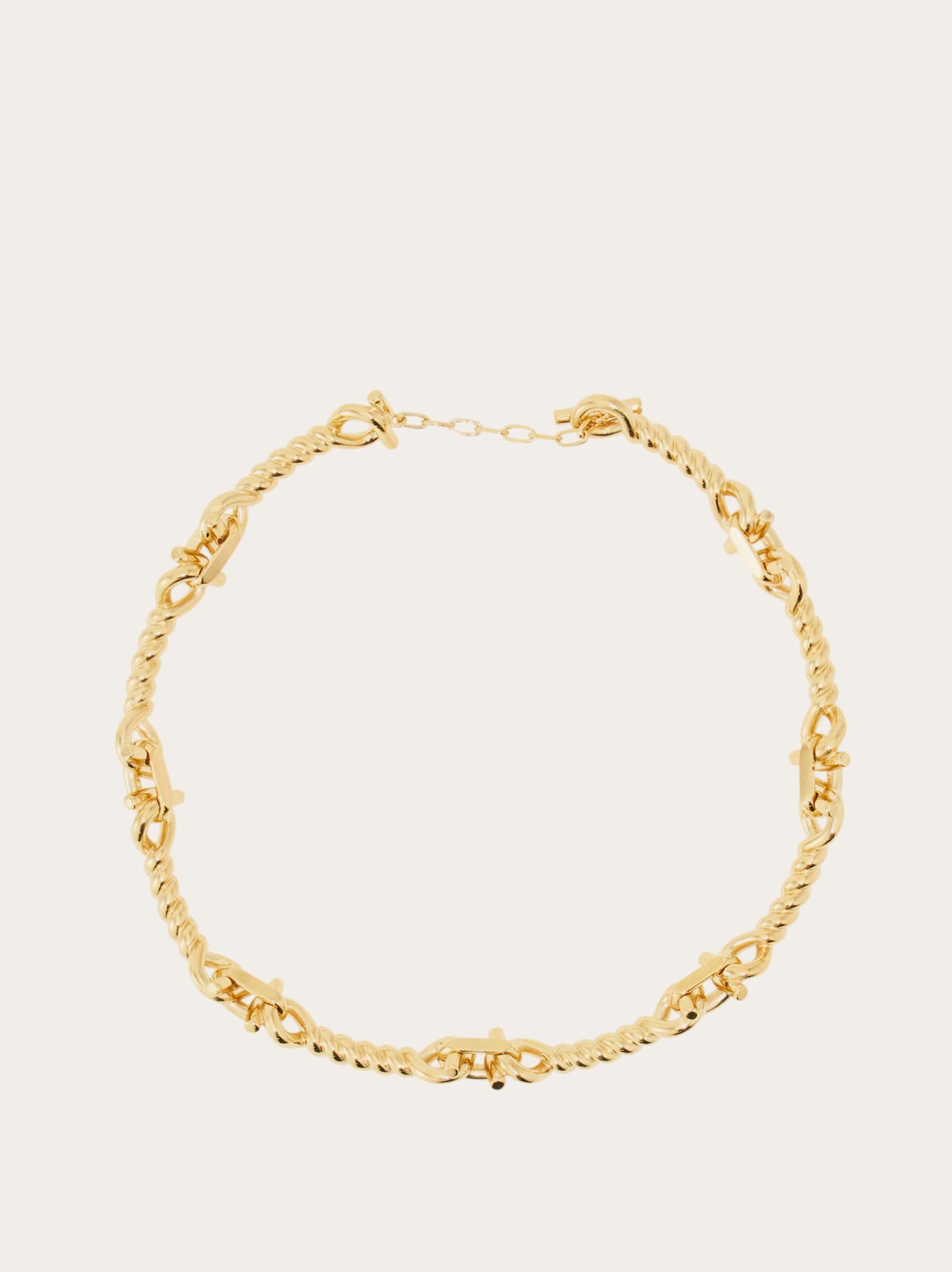 Ferragamo Women's Gold Twisted Chain Gancini Necklace