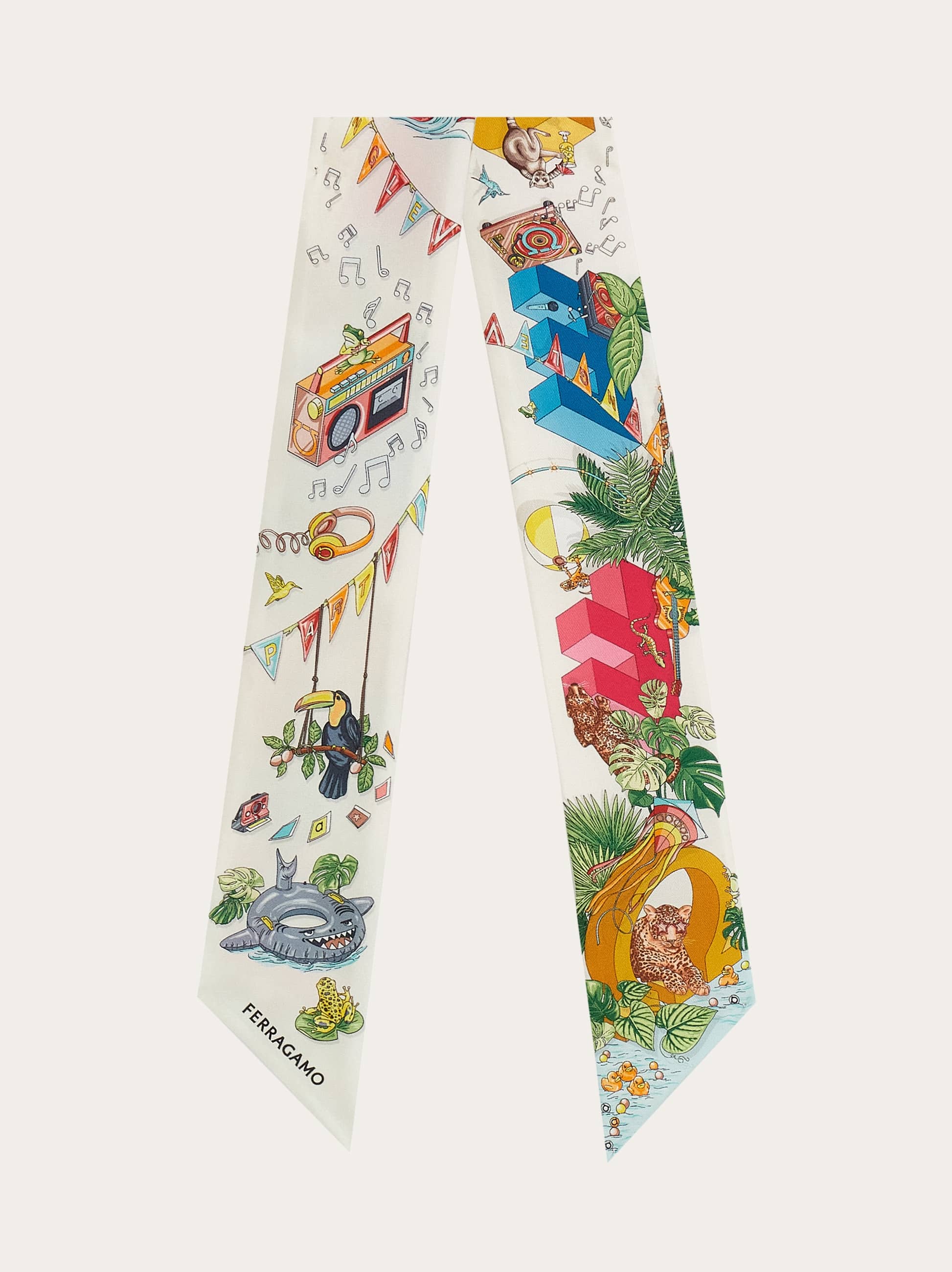 Ferragamo Donna Mini bandeau stampa Jungle party Multicolore