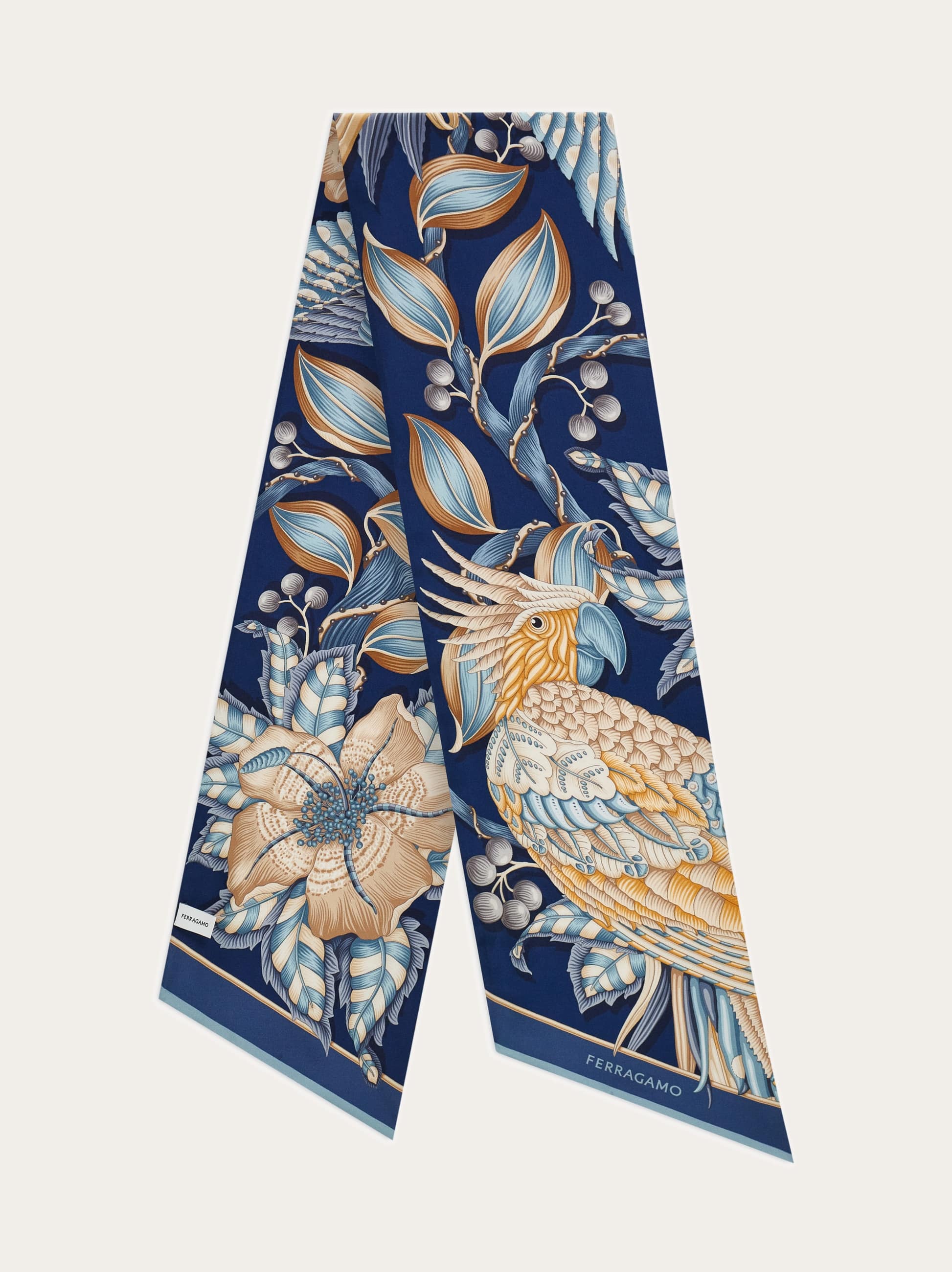 Ferragamo Donna Bandeau stampa Parrots Blu