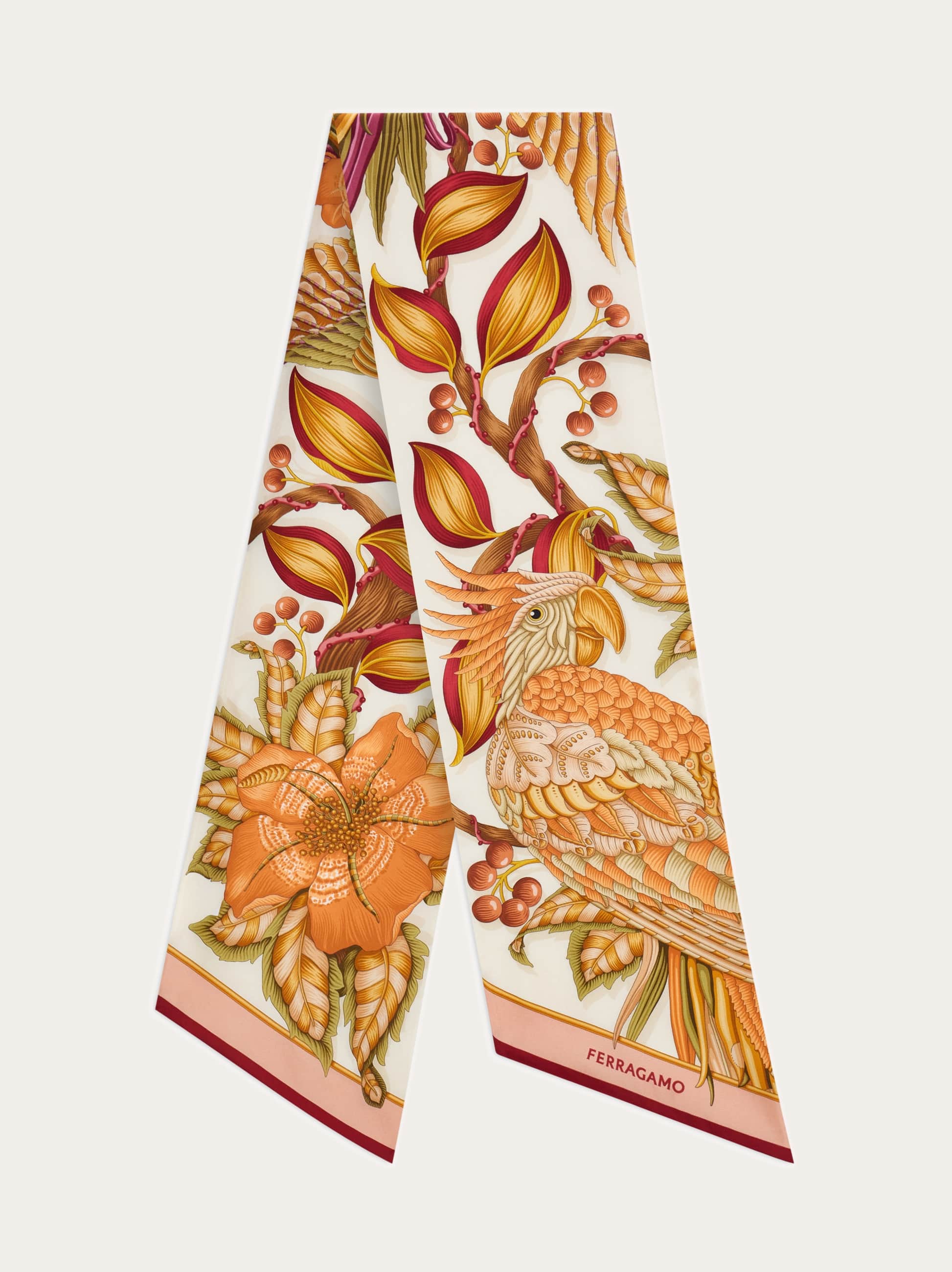 Ferragamo Donna Bandeau stampa Parrots Arancione