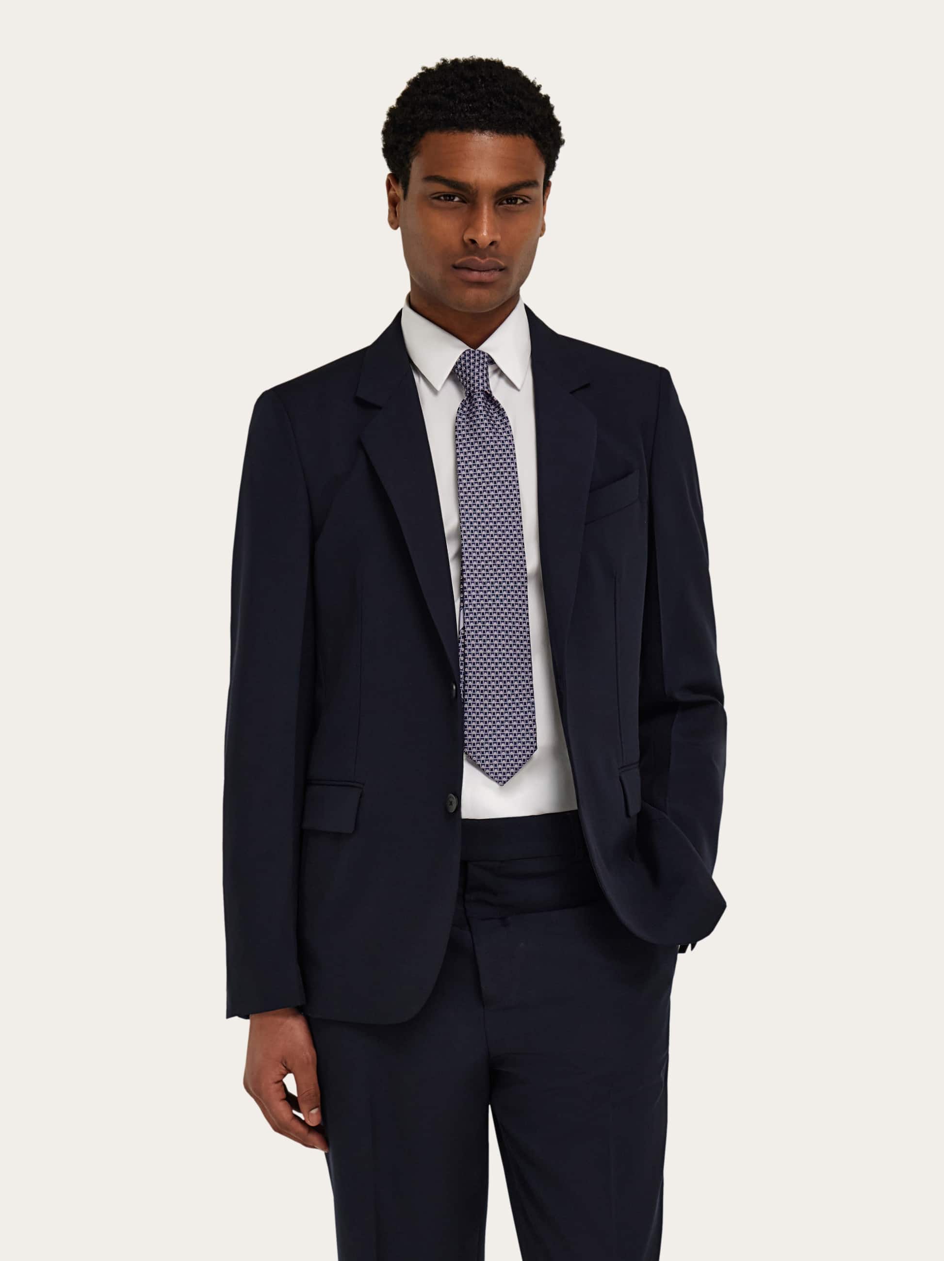 Ferragamo Herren Seidenkrawatte Mit Turnier-print Blau 