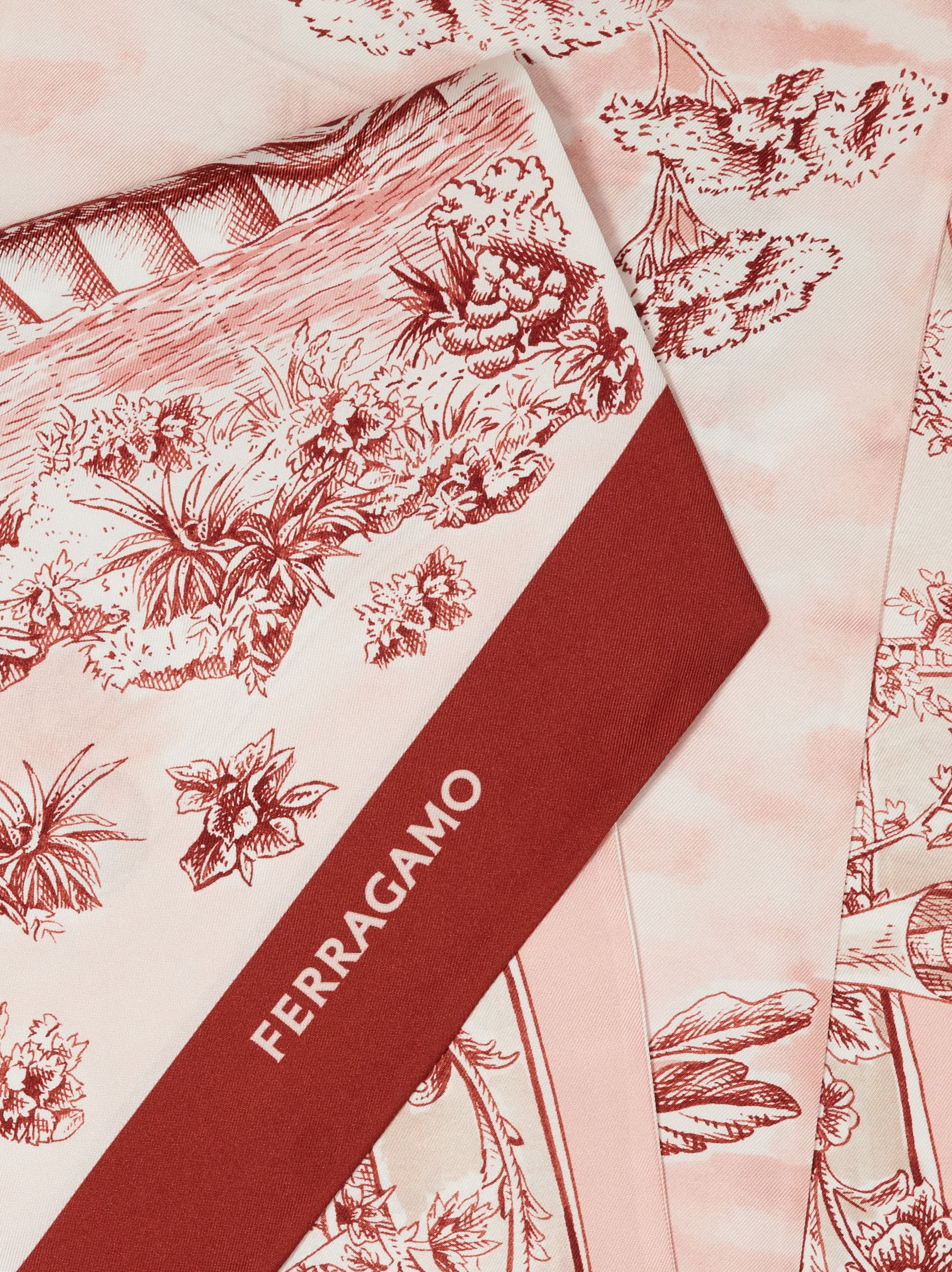  Ferragamo Damen Bandeau-tuch Voyage-print Rosa 