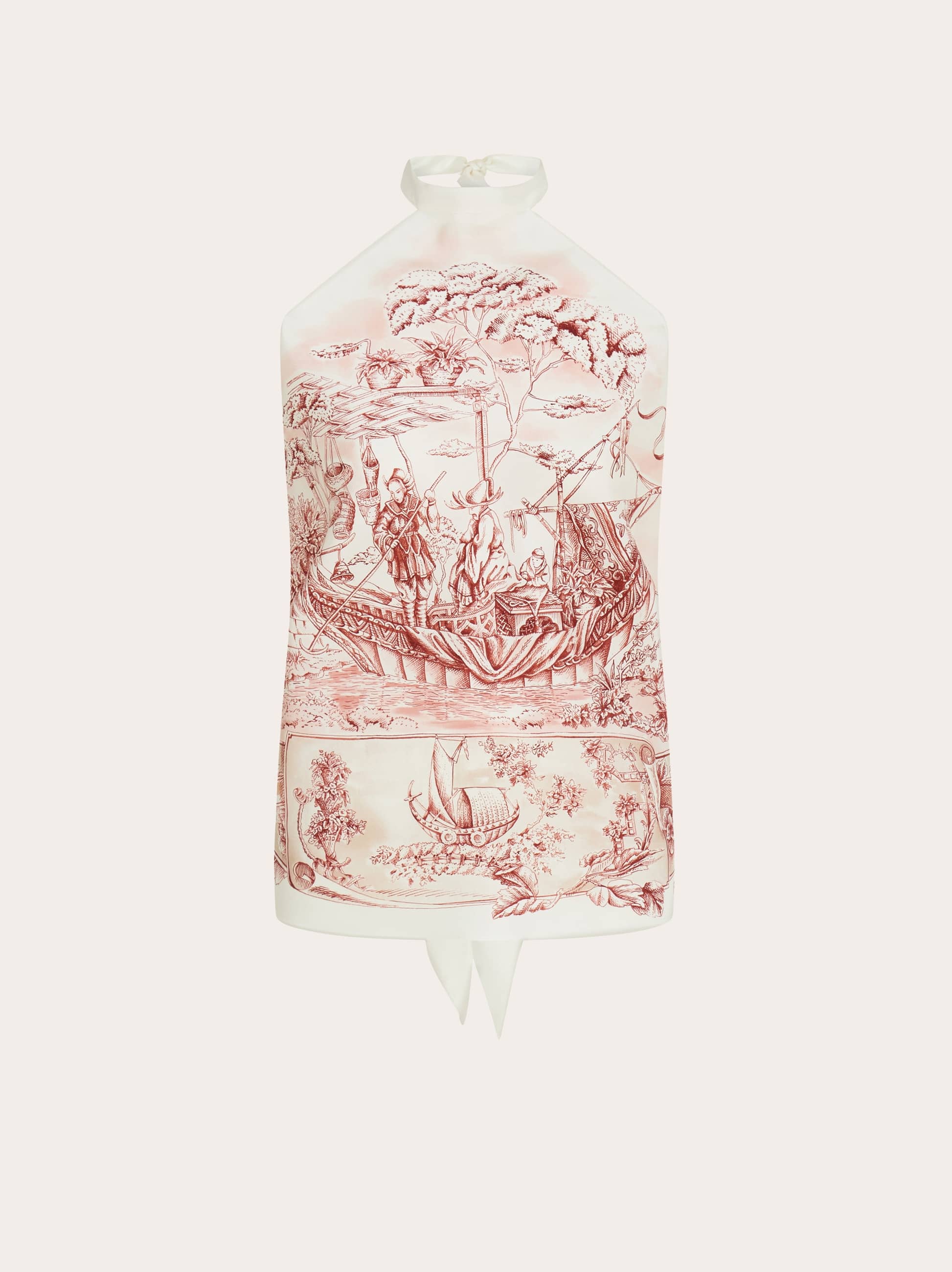 Ferragamo Donna Top a foulard stampa Etnica Rosa