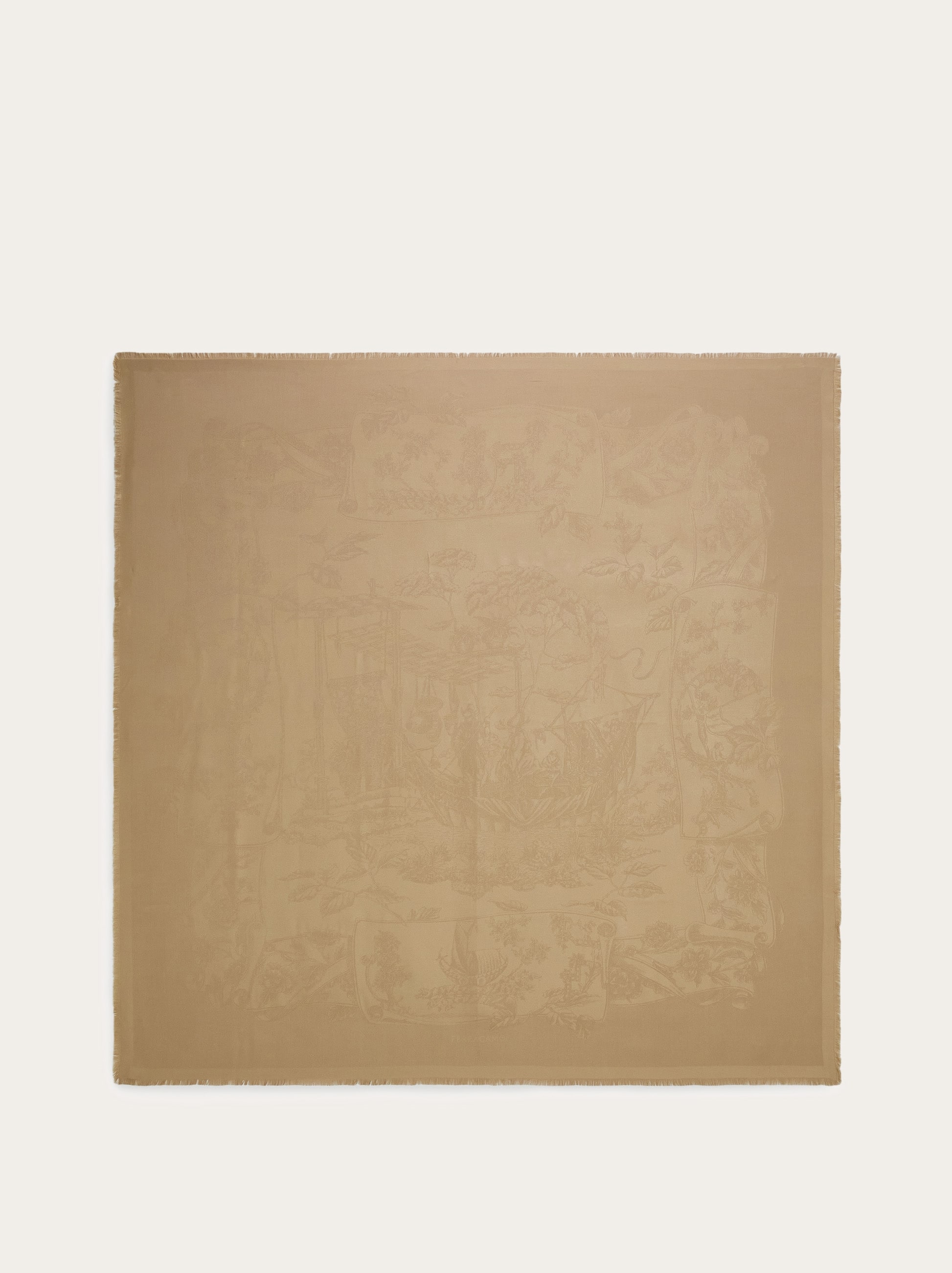 Ferragamo Women Silk jacquard shawl Beige