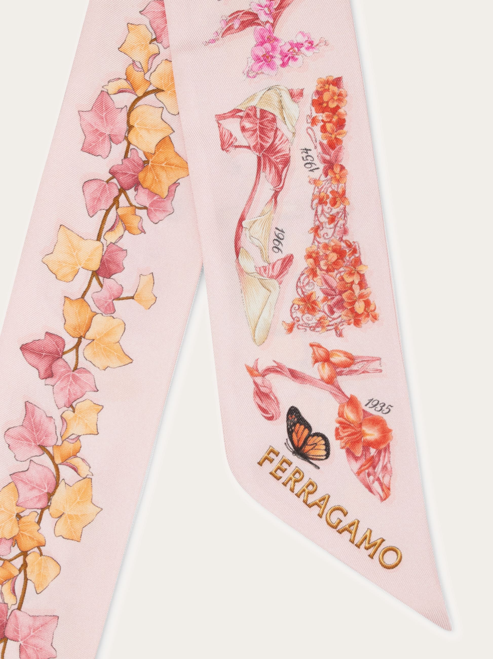  Ferragamo Damen Mini-bandeau-tuch Eden-shoes-print Rosa 