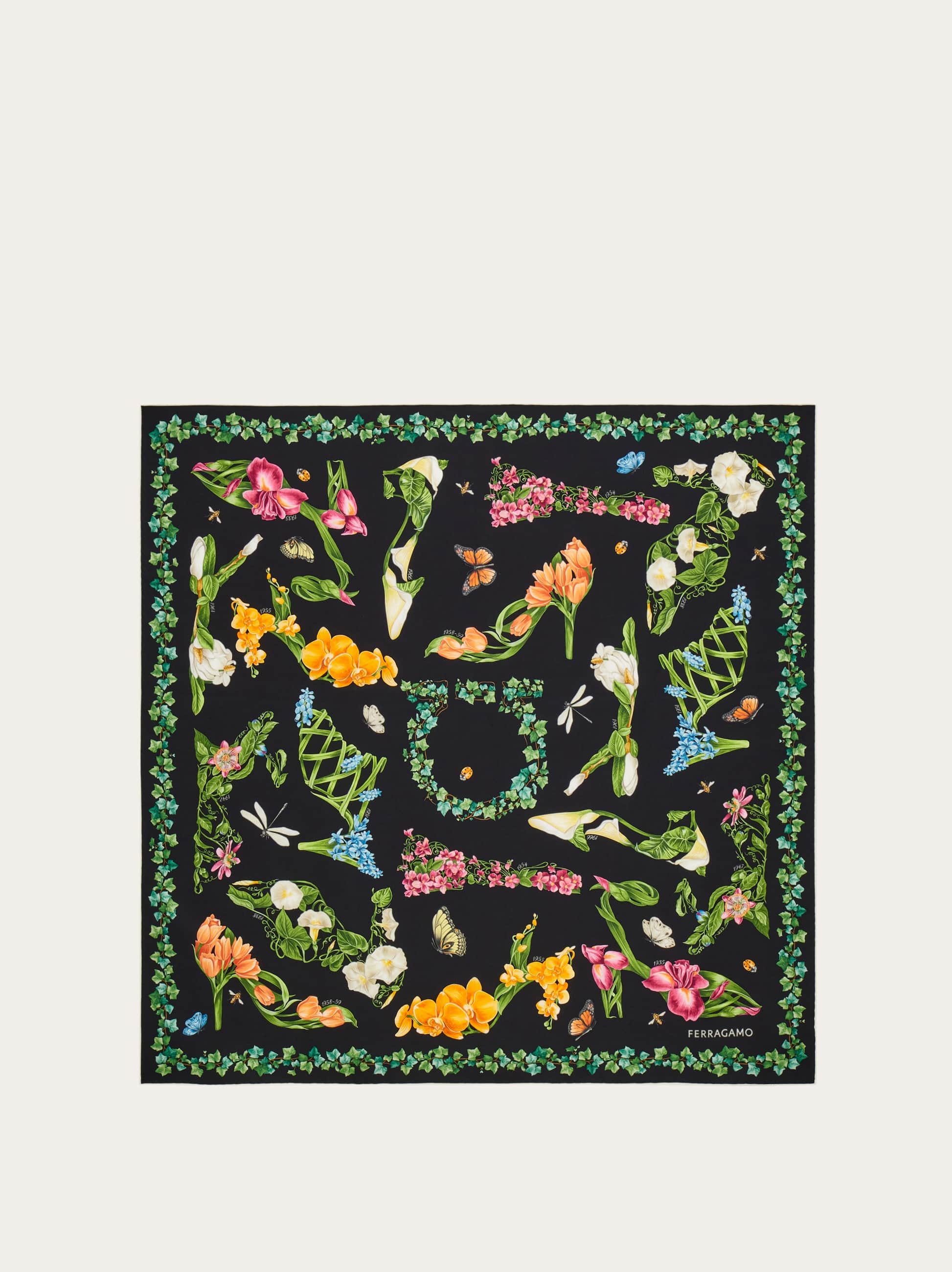Ferragamo Donna Foulard in seta Eden shoes Multicolore