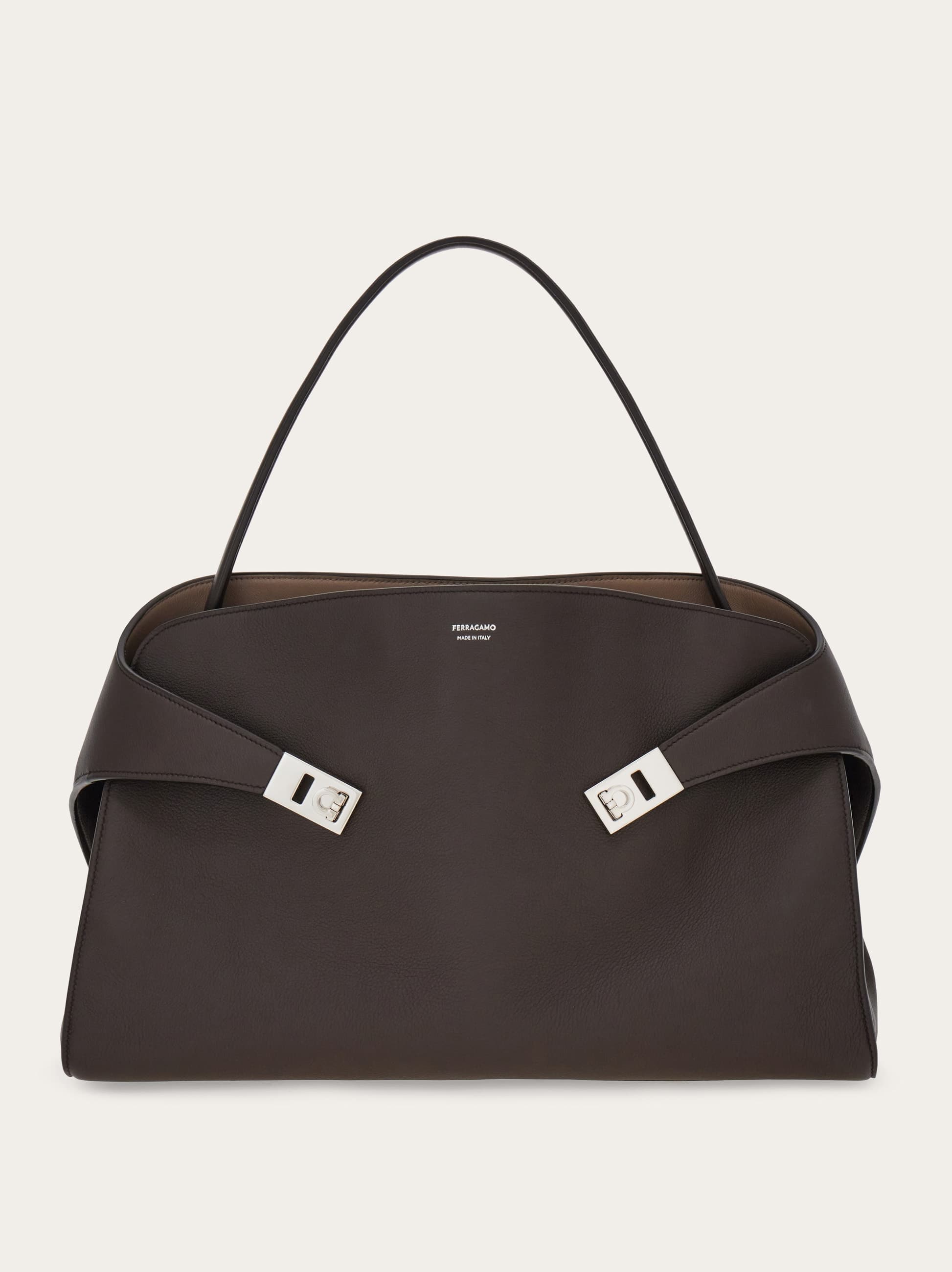 Ferragamo Donna Borsa a spalla Hug soft bicolore (L) Marrone