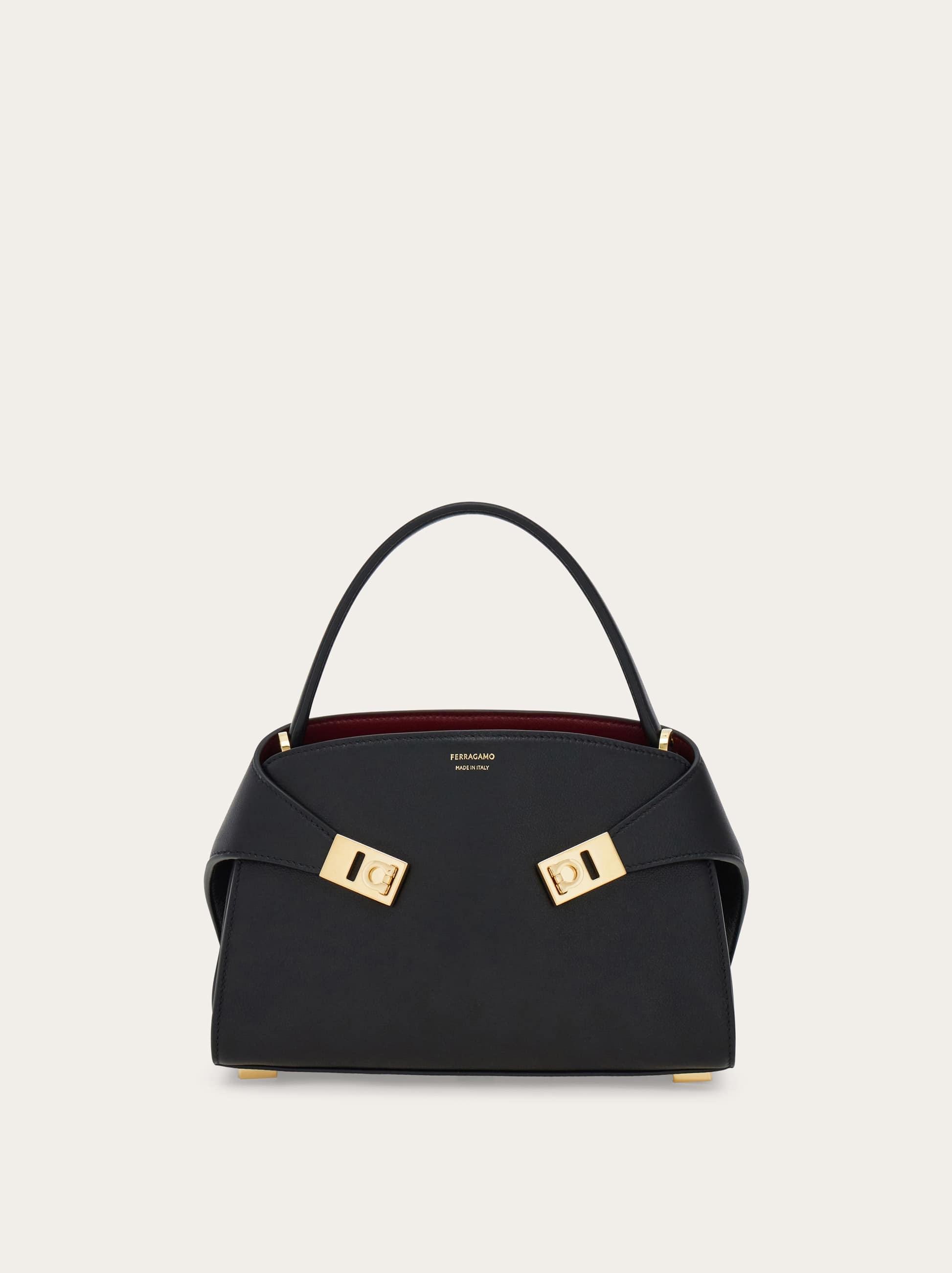 Ferragamo Donna Borsa a mano Hug Soft bicolor (XS) Nero