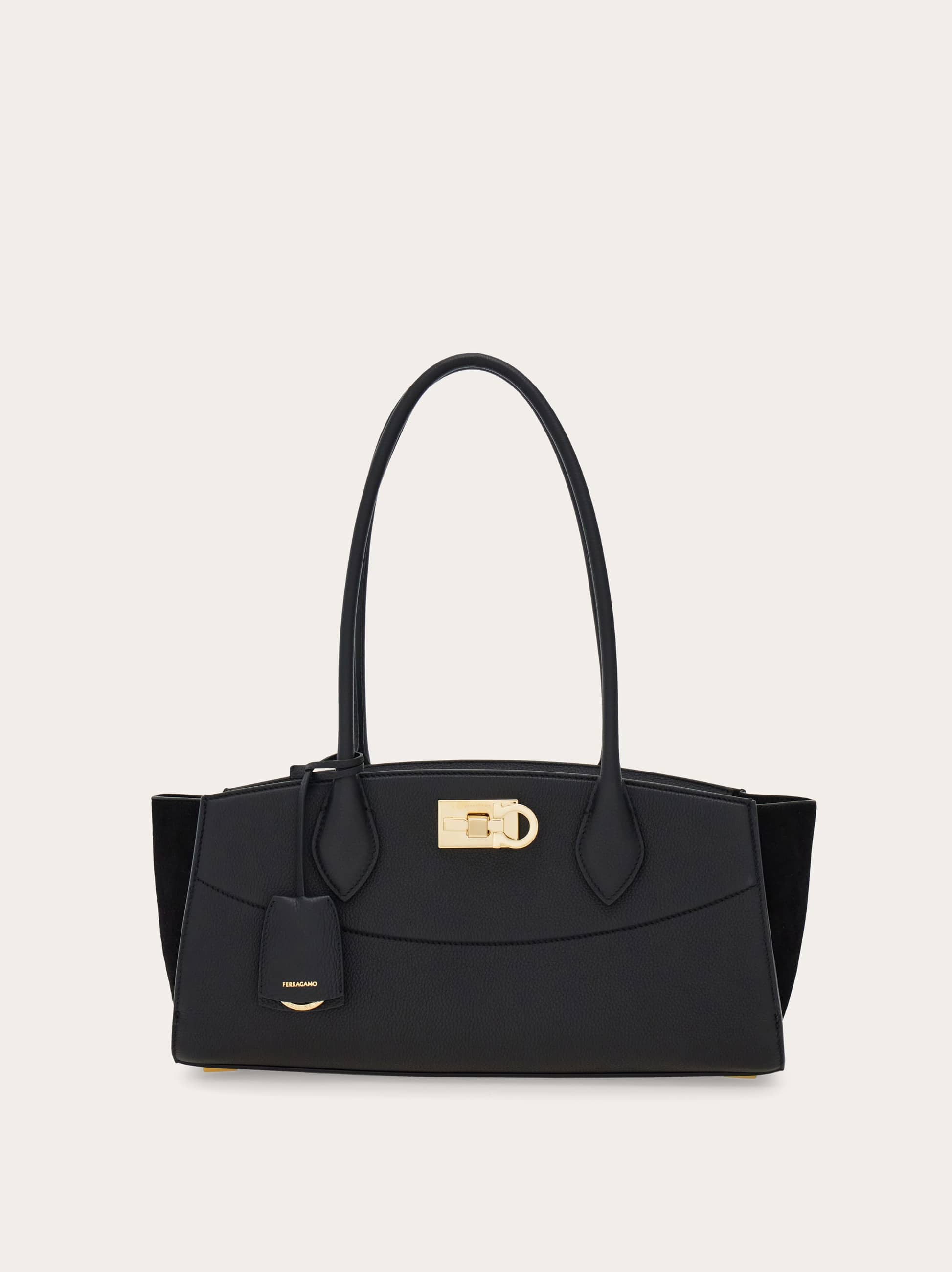 Ferragamo Donna New Ferragamo Studio soft bag East West (M) Nero