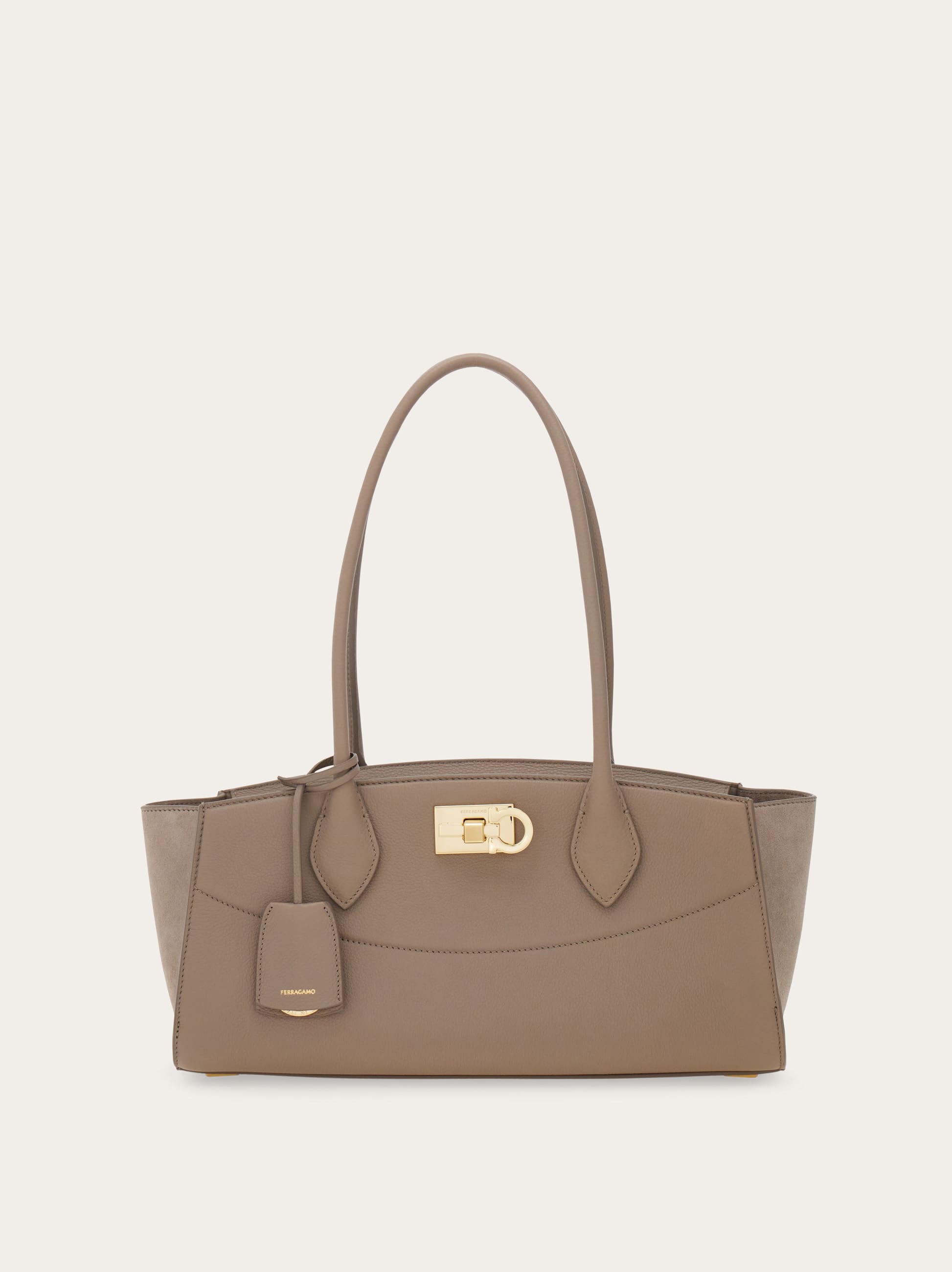 Ferragamo Women New Ferragamo Studio Soft bag East West (M) Beige