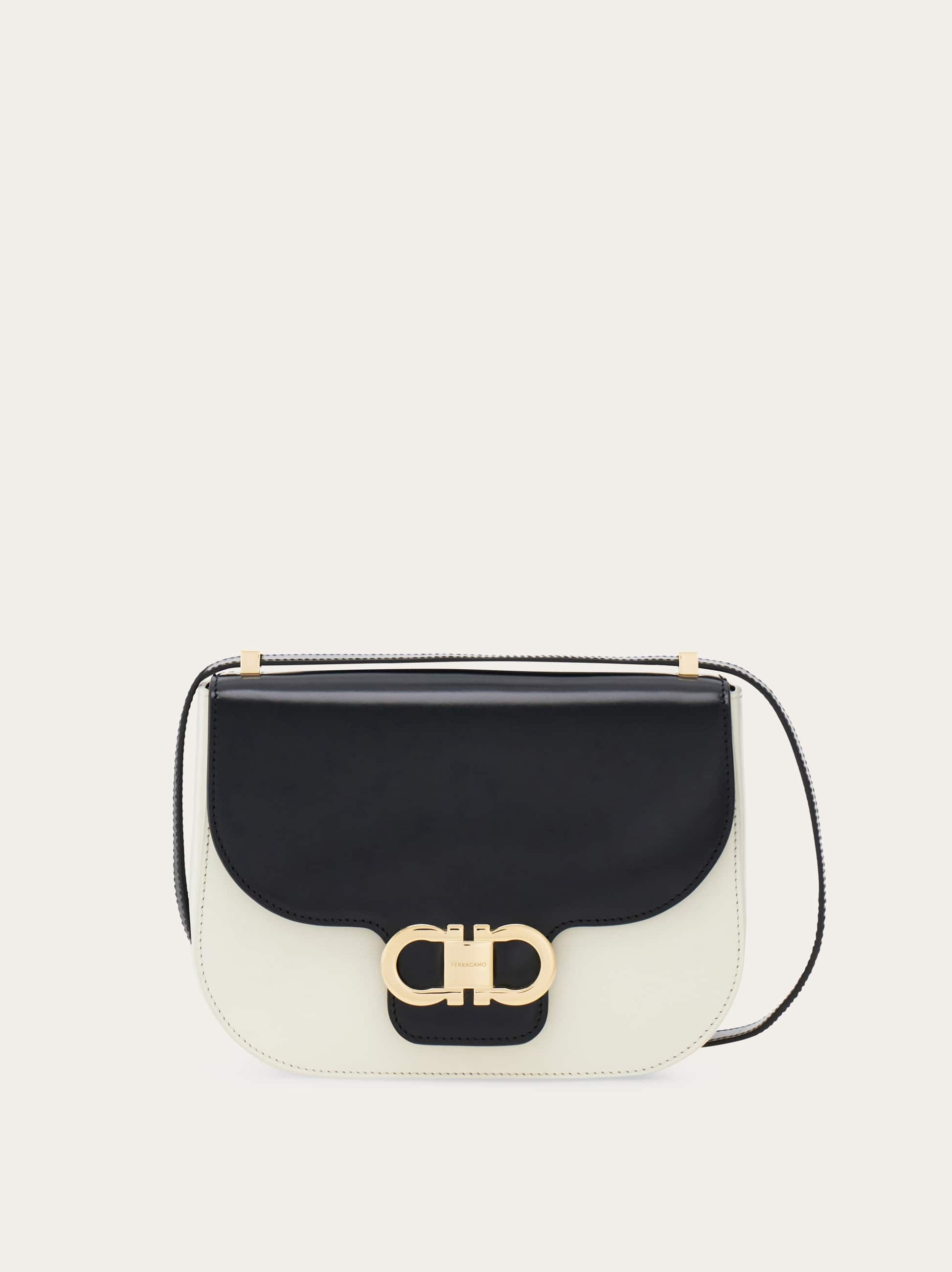 Ferragamo Women's Black Double Gancini North-South Crossbody Bag (Xs)