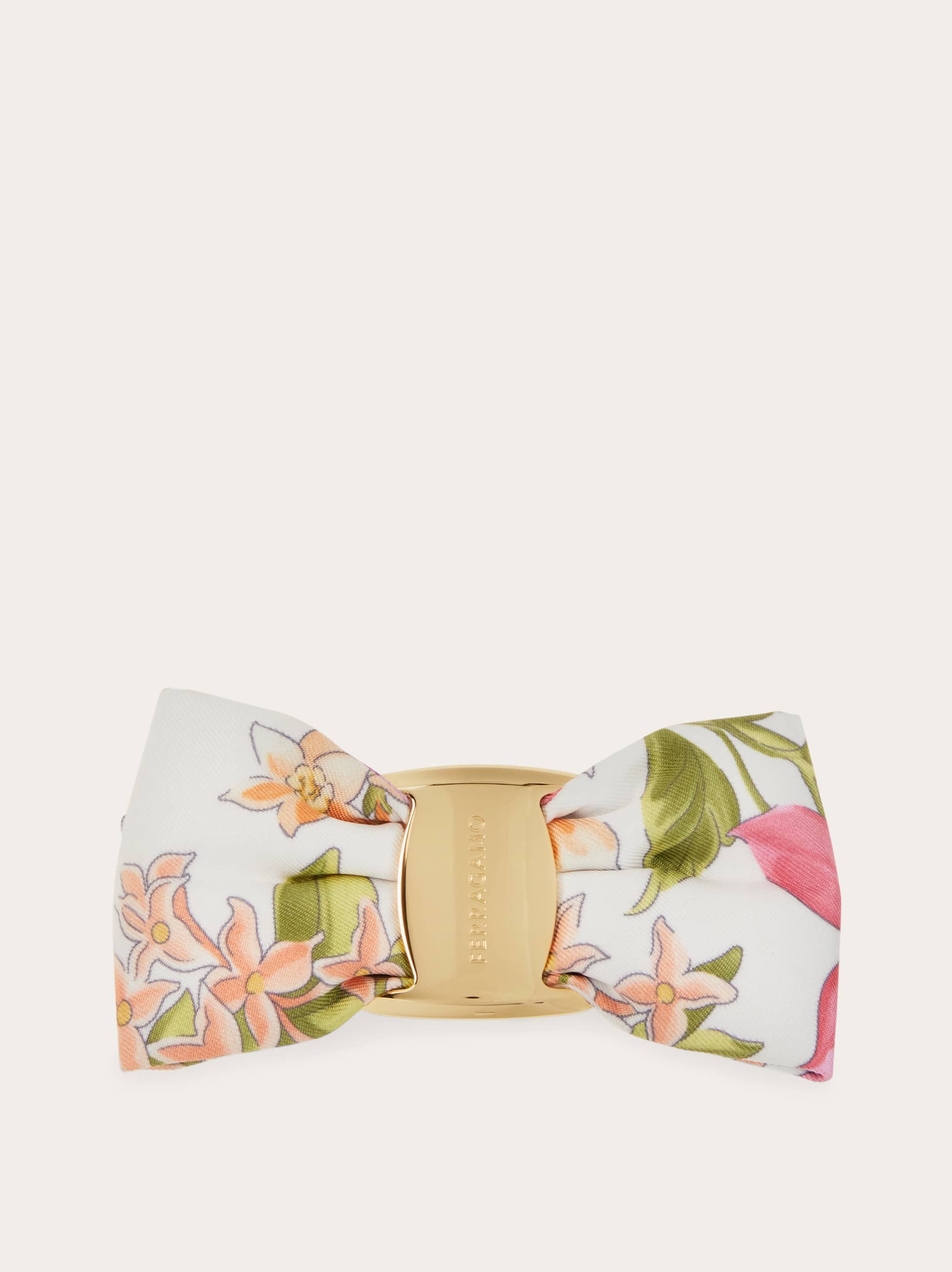 Ferragamo Women's Pink Spring Print Vara Bow Hair Clip