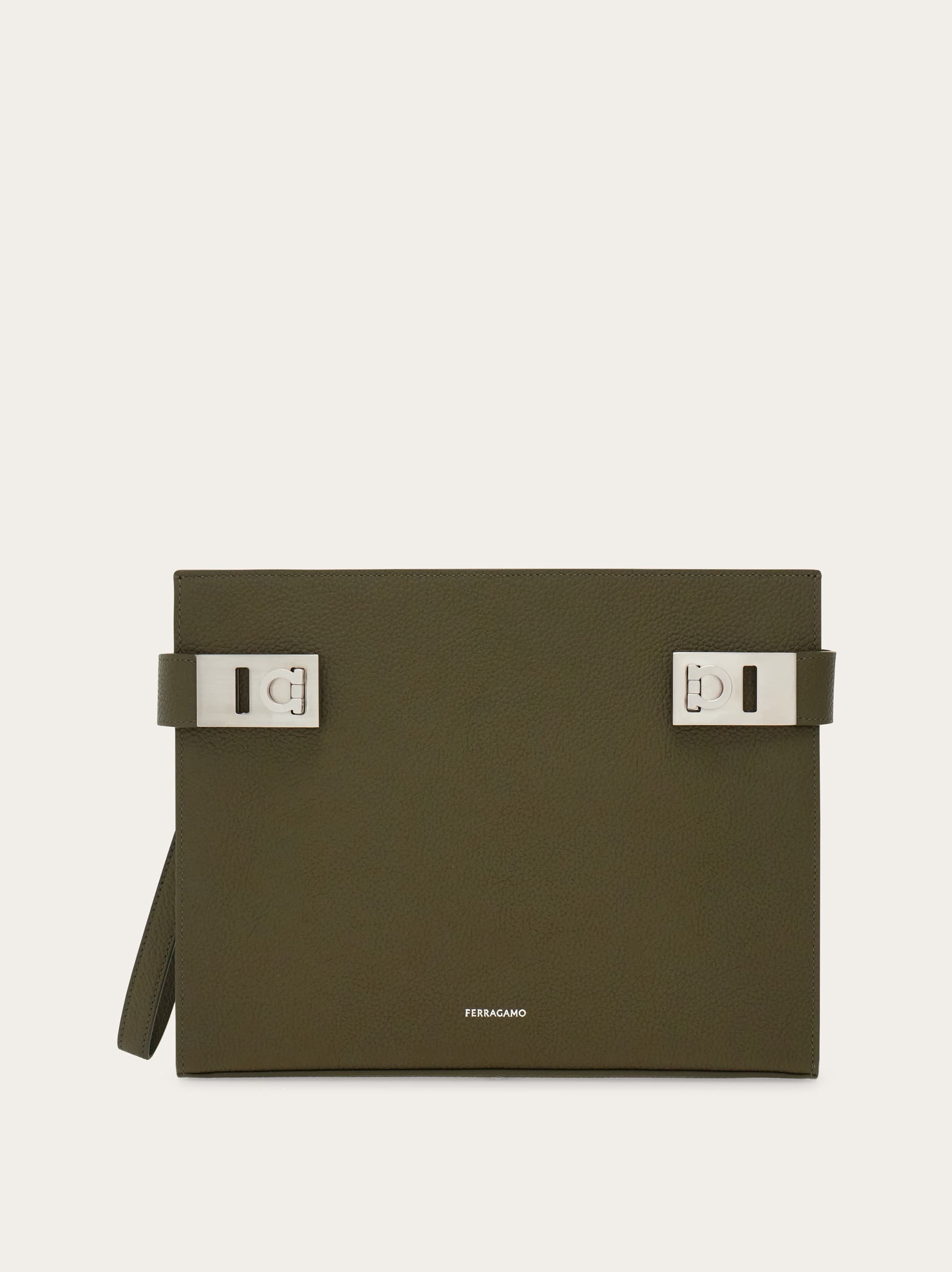 Ferragamo Uomo Pouch fibbie Hug Verde