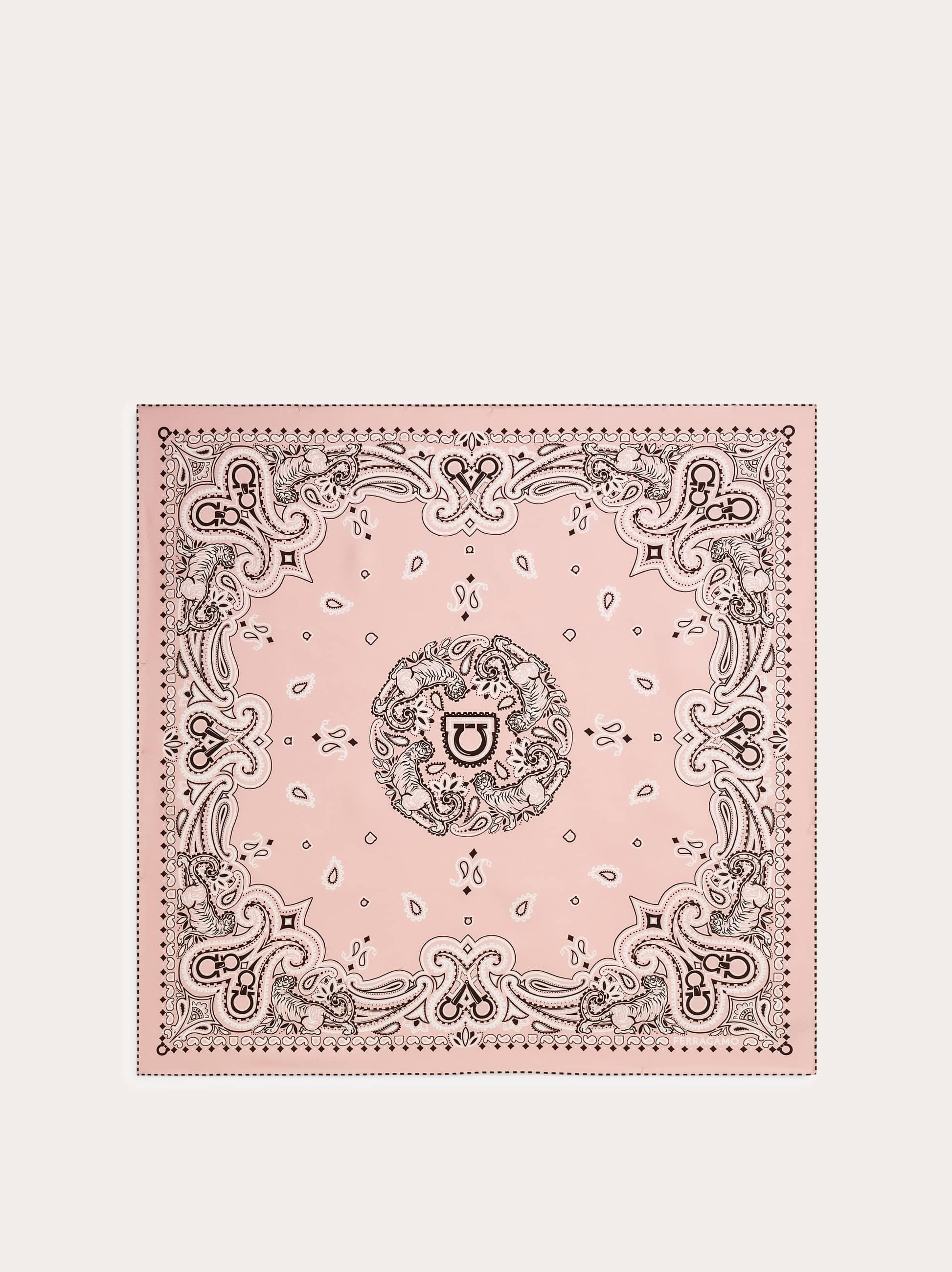 Ferragamo Women Arabesque print silk scarf Pink
