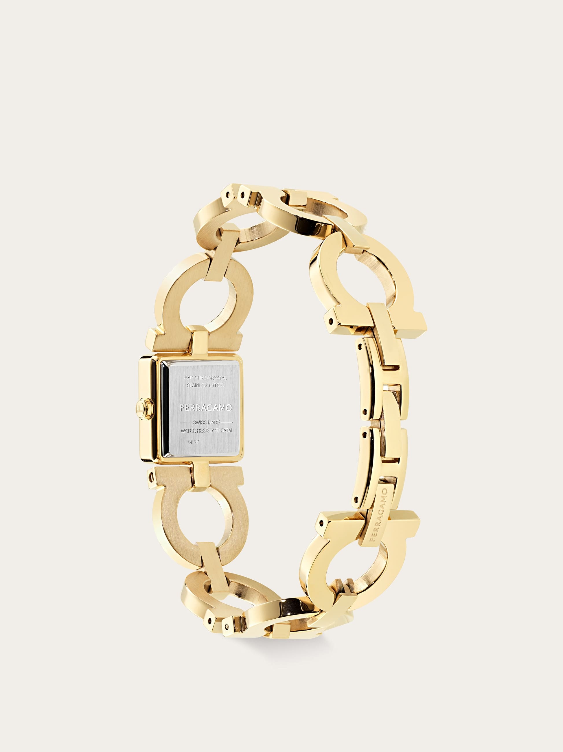  Ferragamo Damen Double Gancini Uhr Gold 