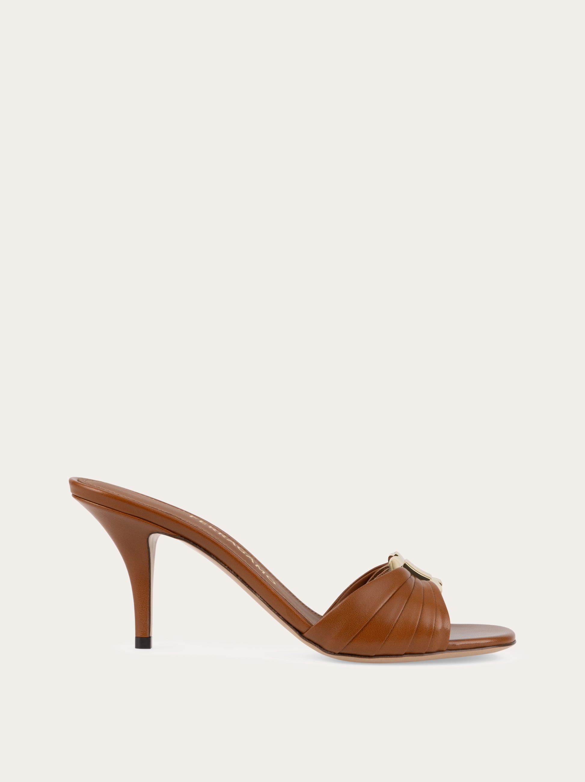 Ferragamo Gancini Ornament Mule In Brown