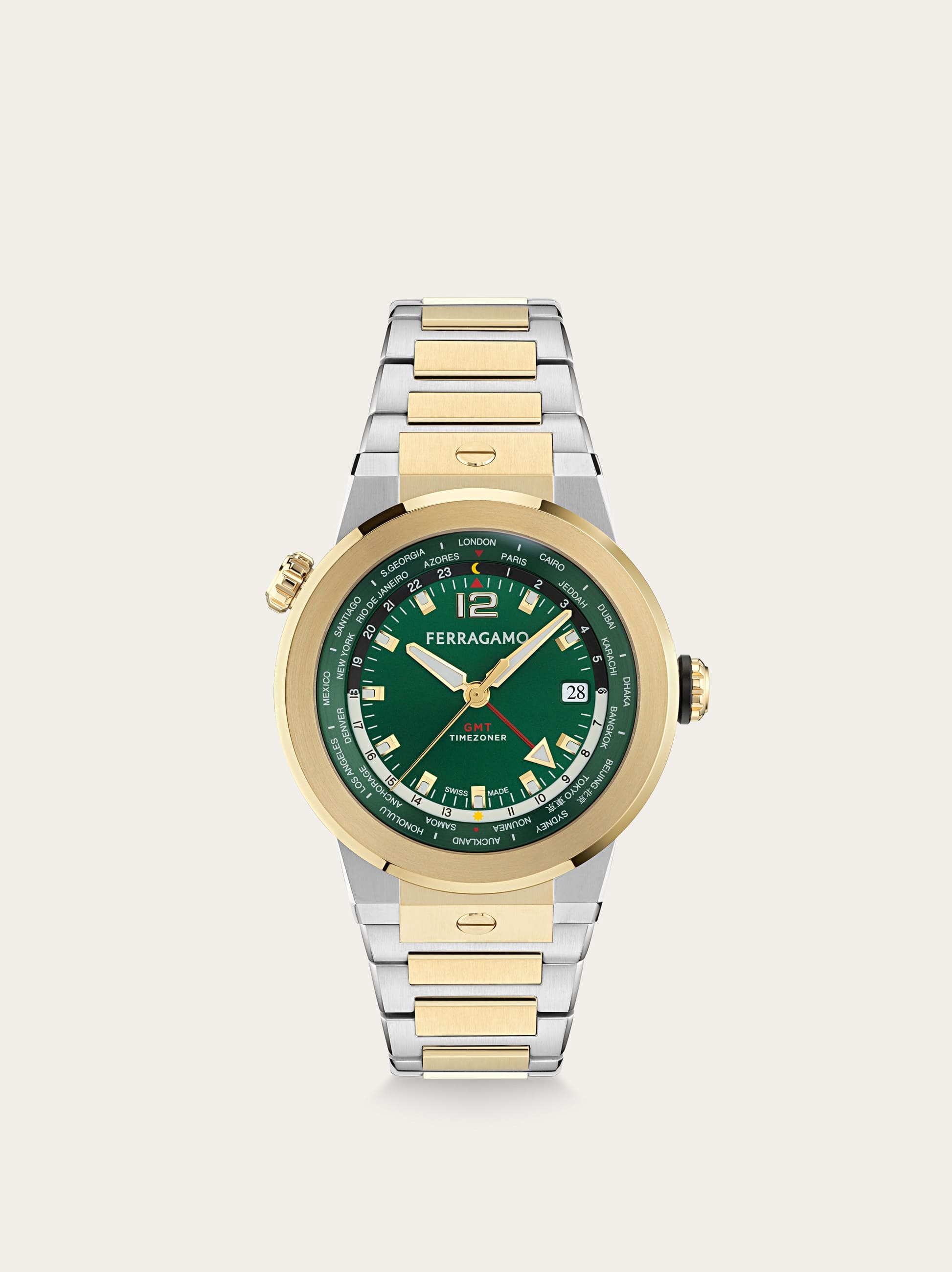 Ferragamo Uomo Orologio F-80 gmt Verde