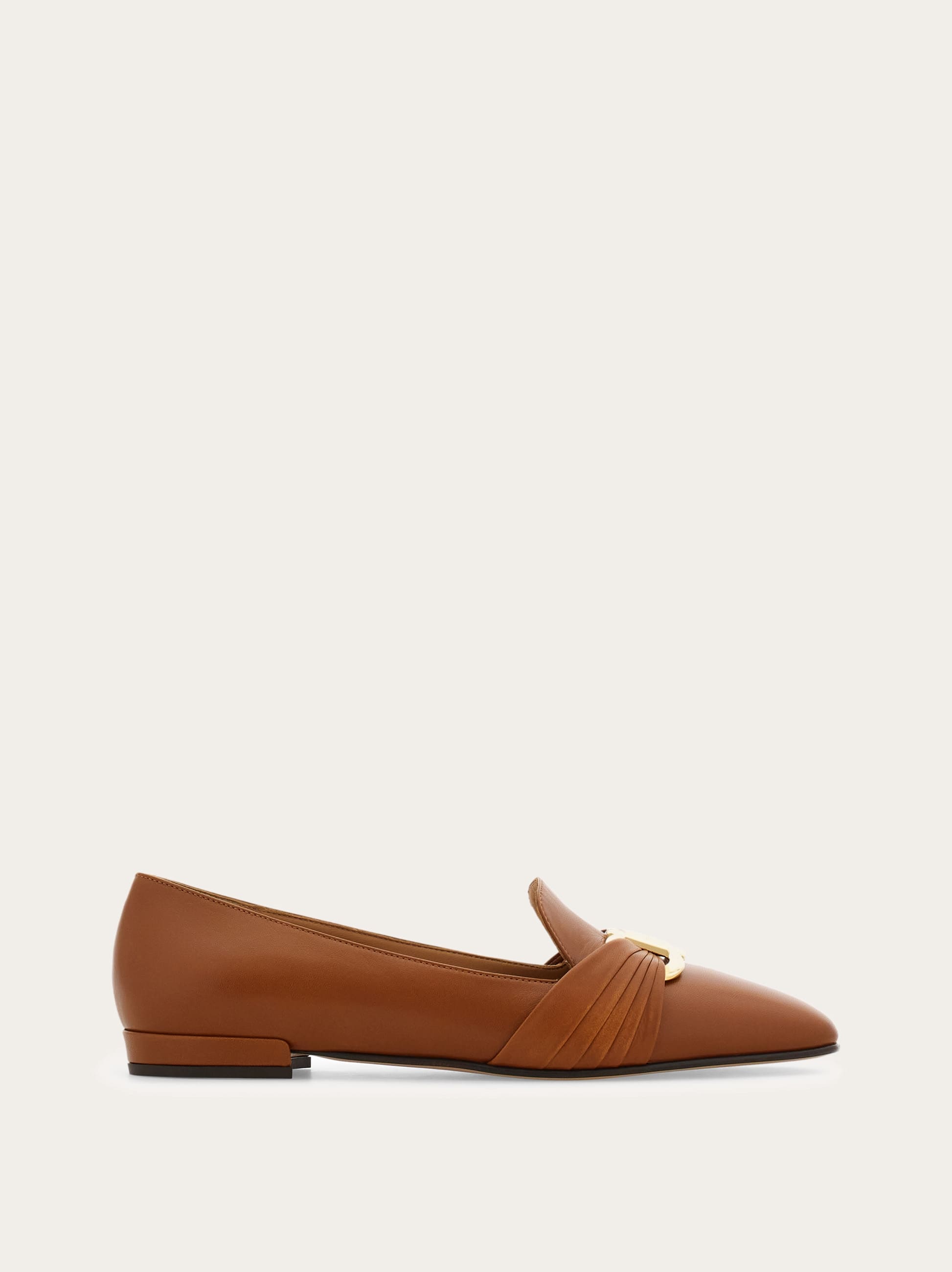Ferragamo Women Gancini ornament loafer Brown Size 5