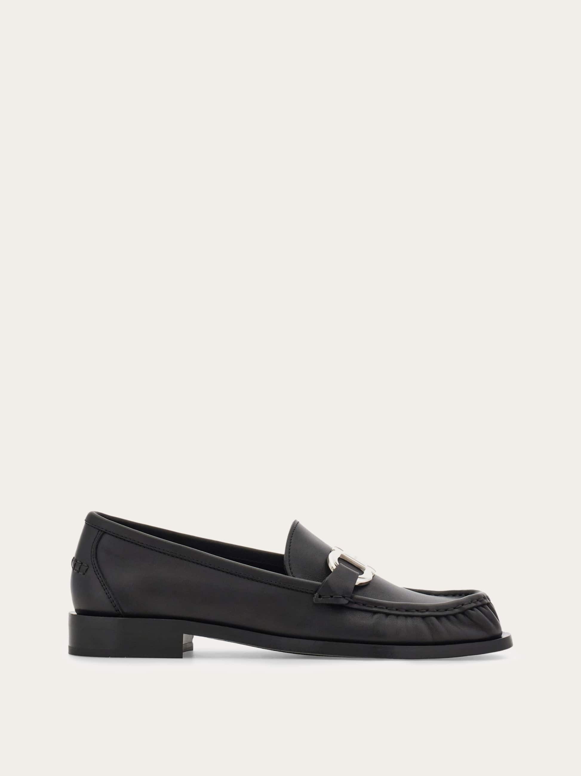 Ferragamo Donna Mocassino ornamento Gancini Nero Taglia 35