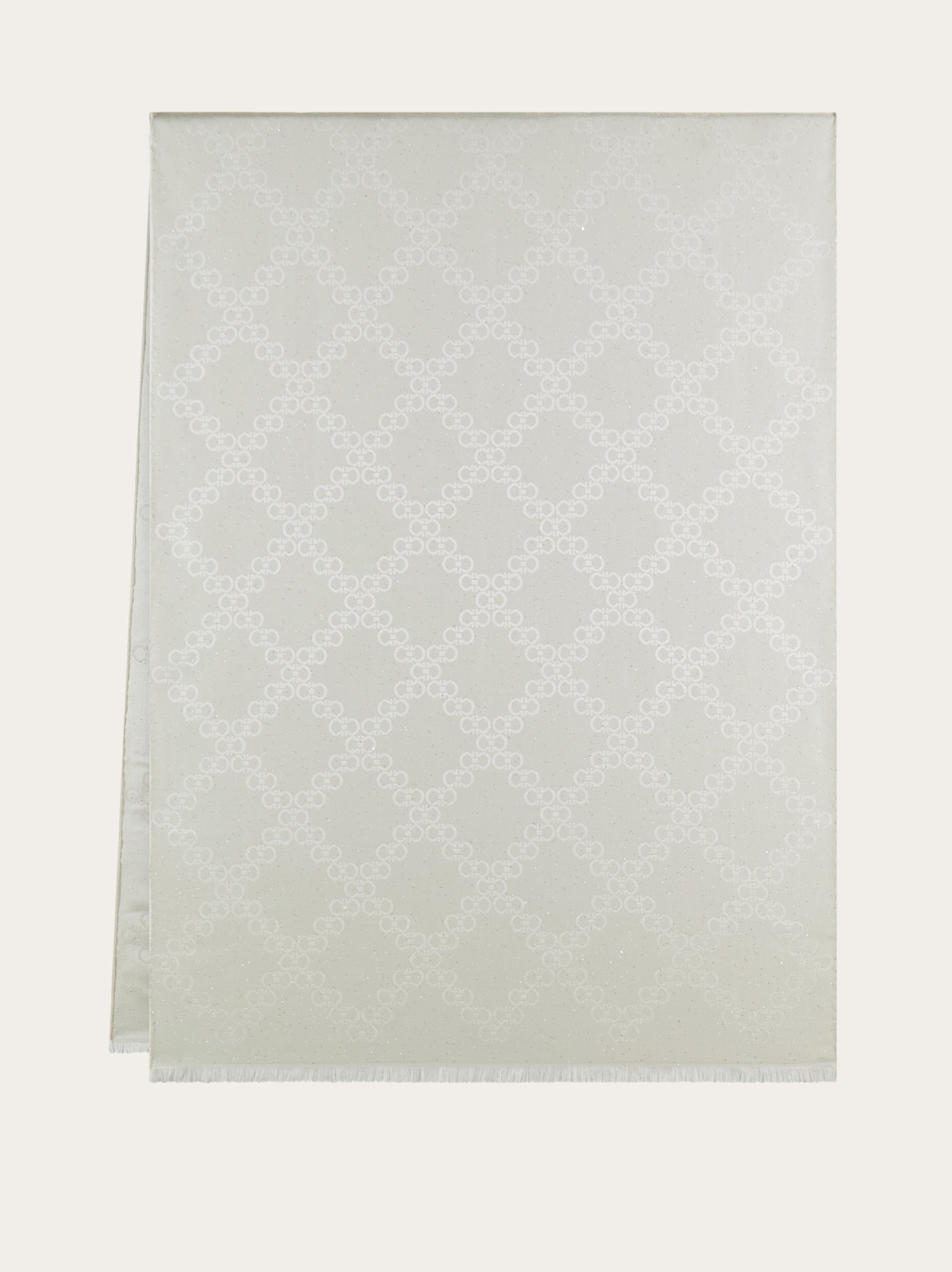 Ferragamo Women's White Gancini Jacquard Stole